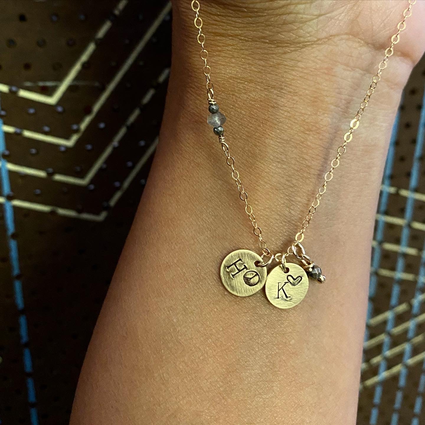 Delicate Disc Charmed Necklace (Customized) Argentium Silver