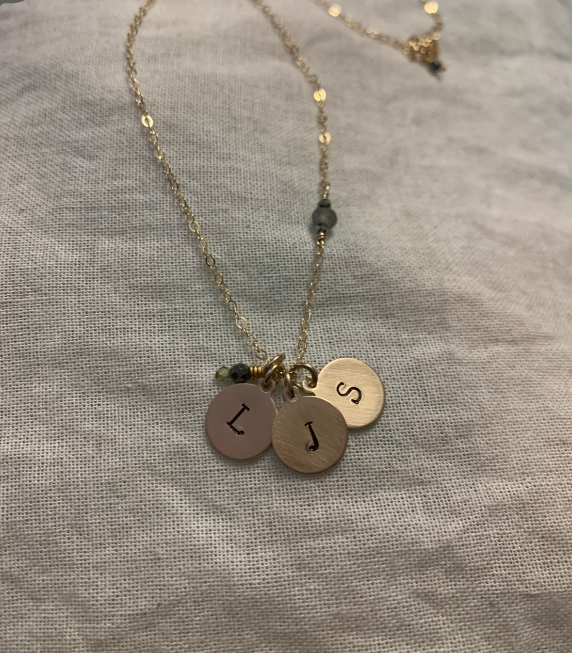 Delicate Disc Charmed Necklace (Customized) Argentium Silver
