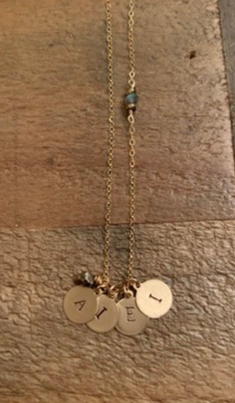 Delicate Disc Charmed Necklace (Customized) Argentium Silver