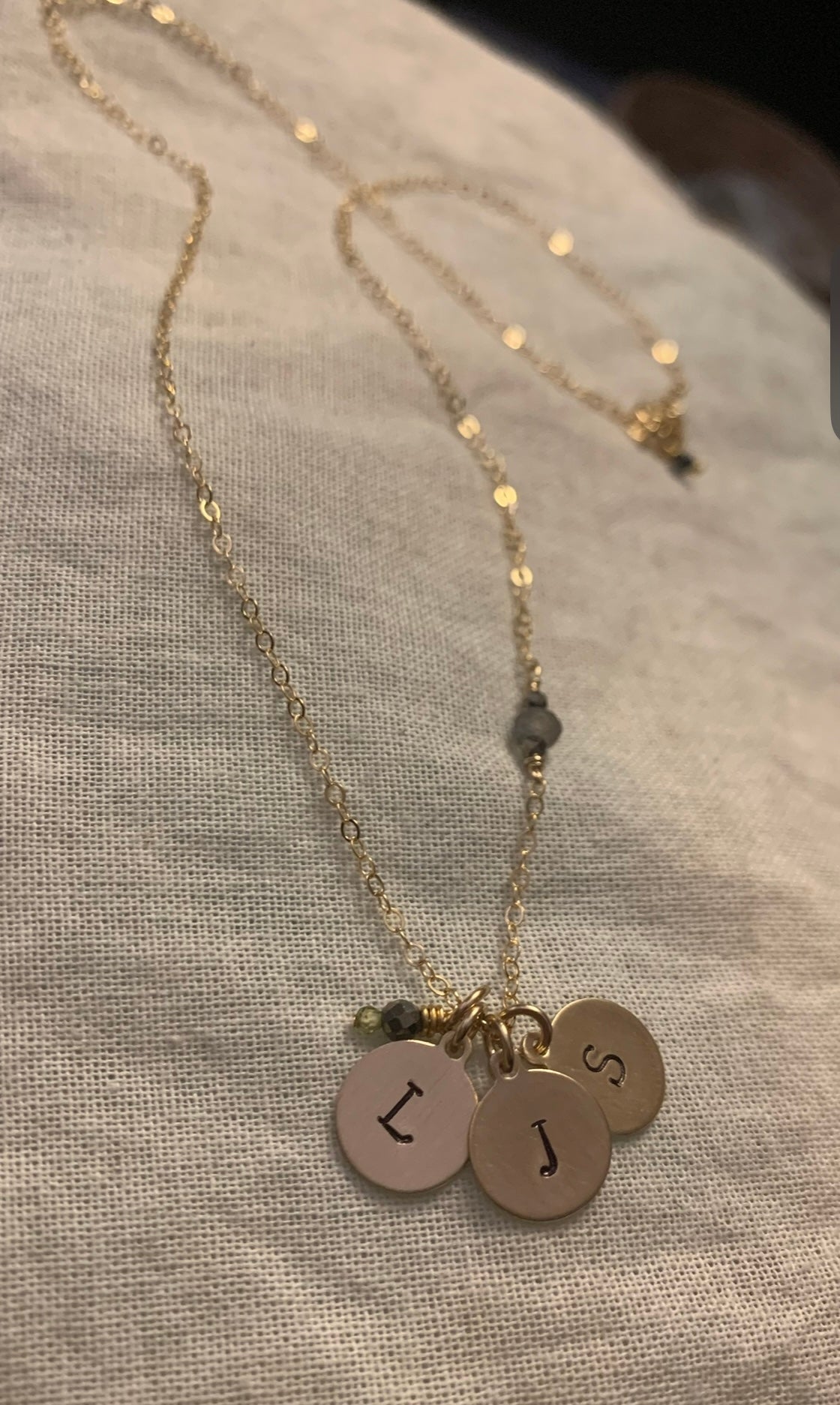 Delicate Disc Charmed Necklace (Customized) Argentium Silver
