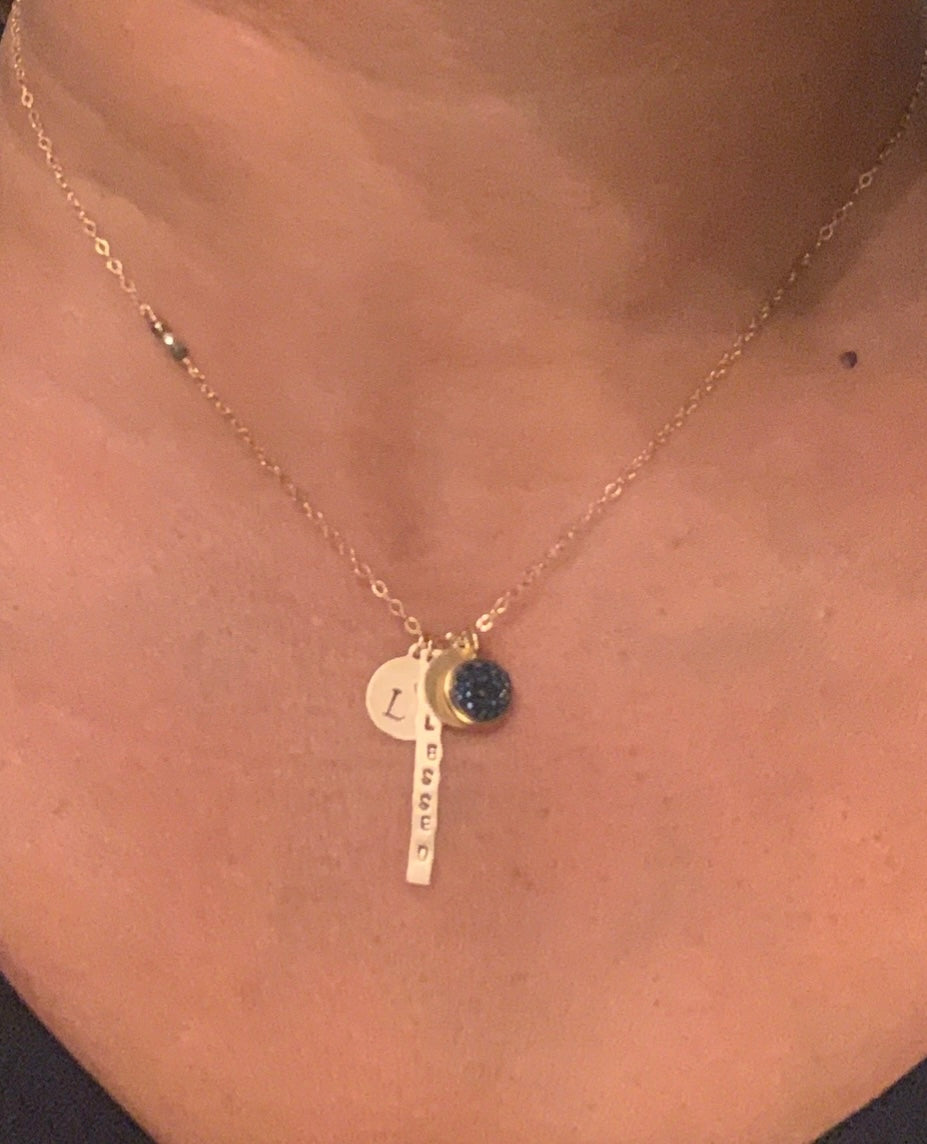 Delicate Disc Charmed Necklace (Customized)