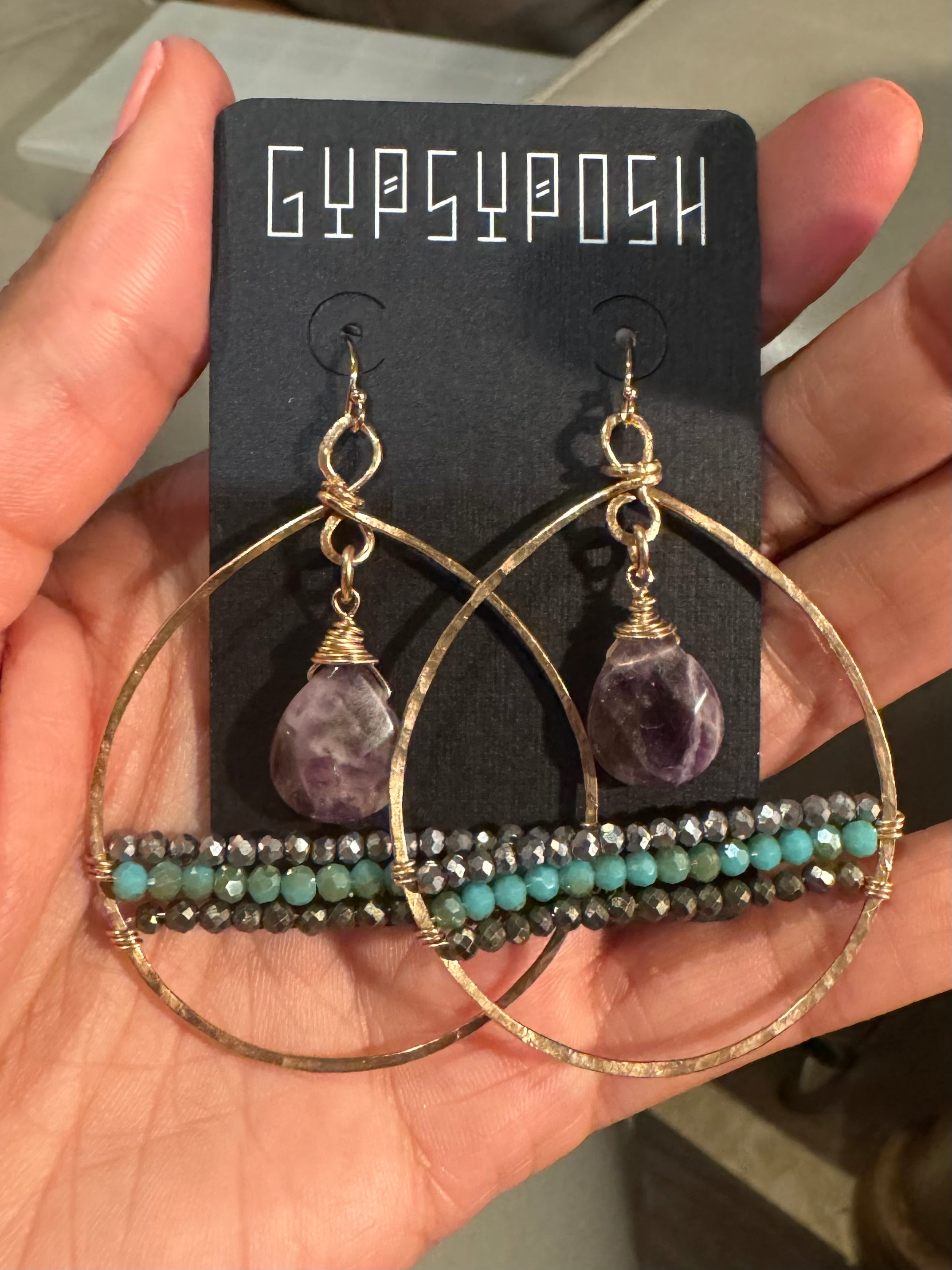 Violet Moon Pendulum Hoops
