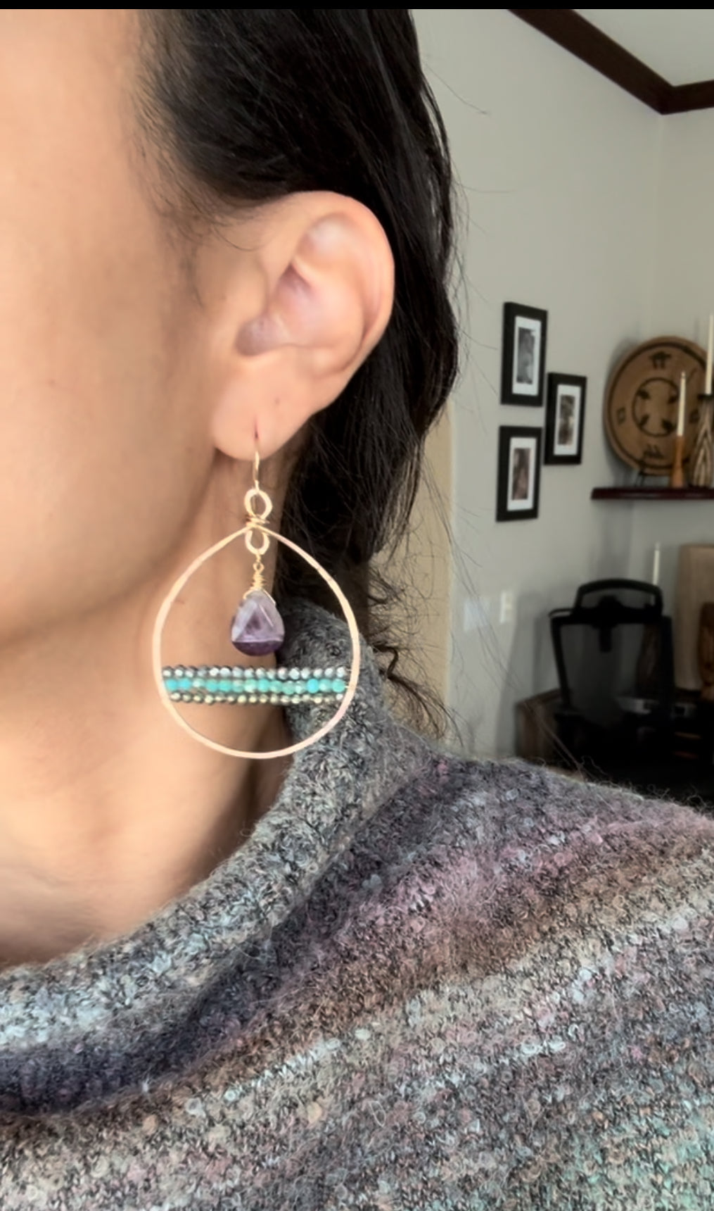 Violet Moon Pendulum Hoops