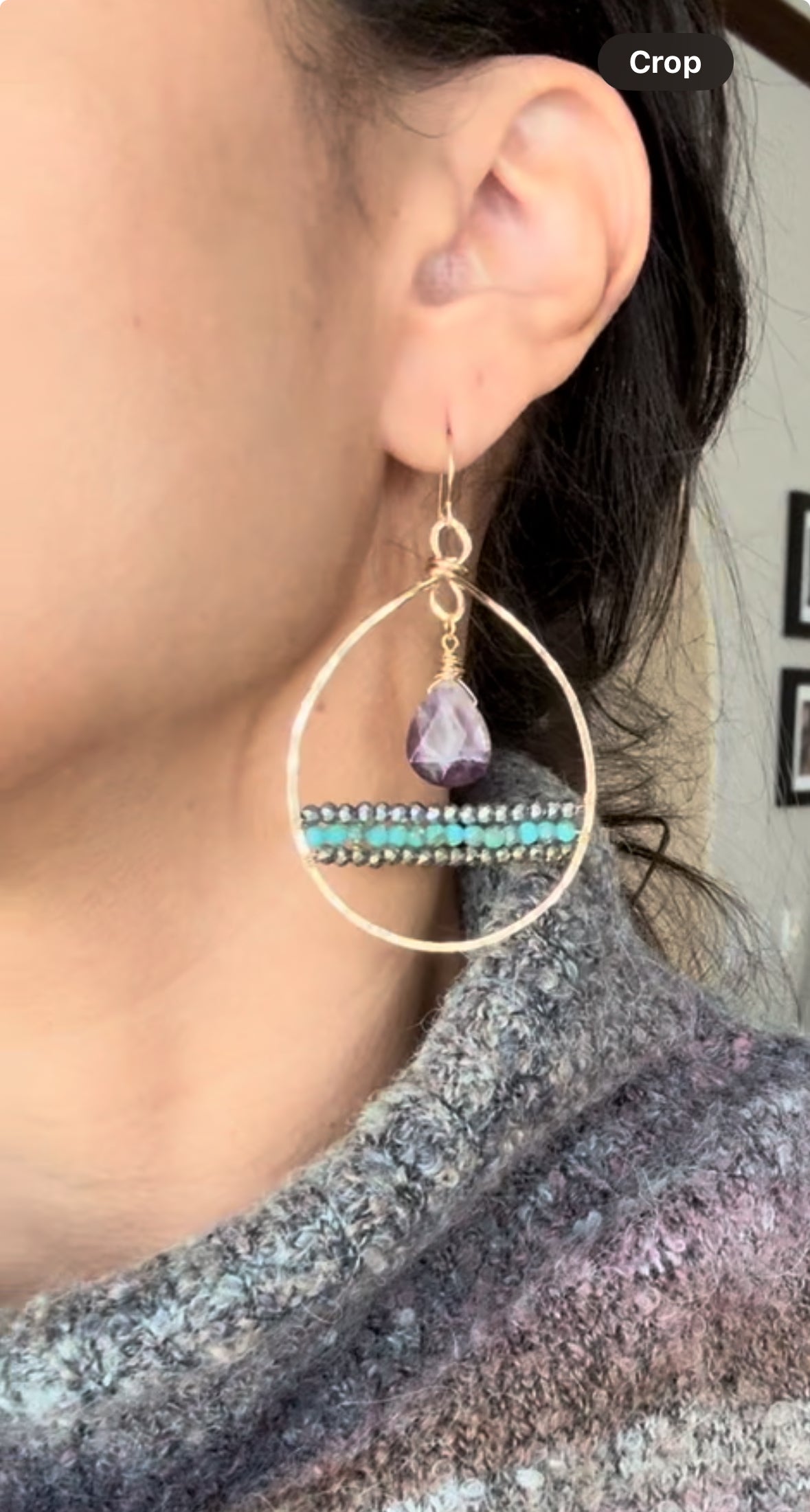 Violet Moon Pendulum Hoops