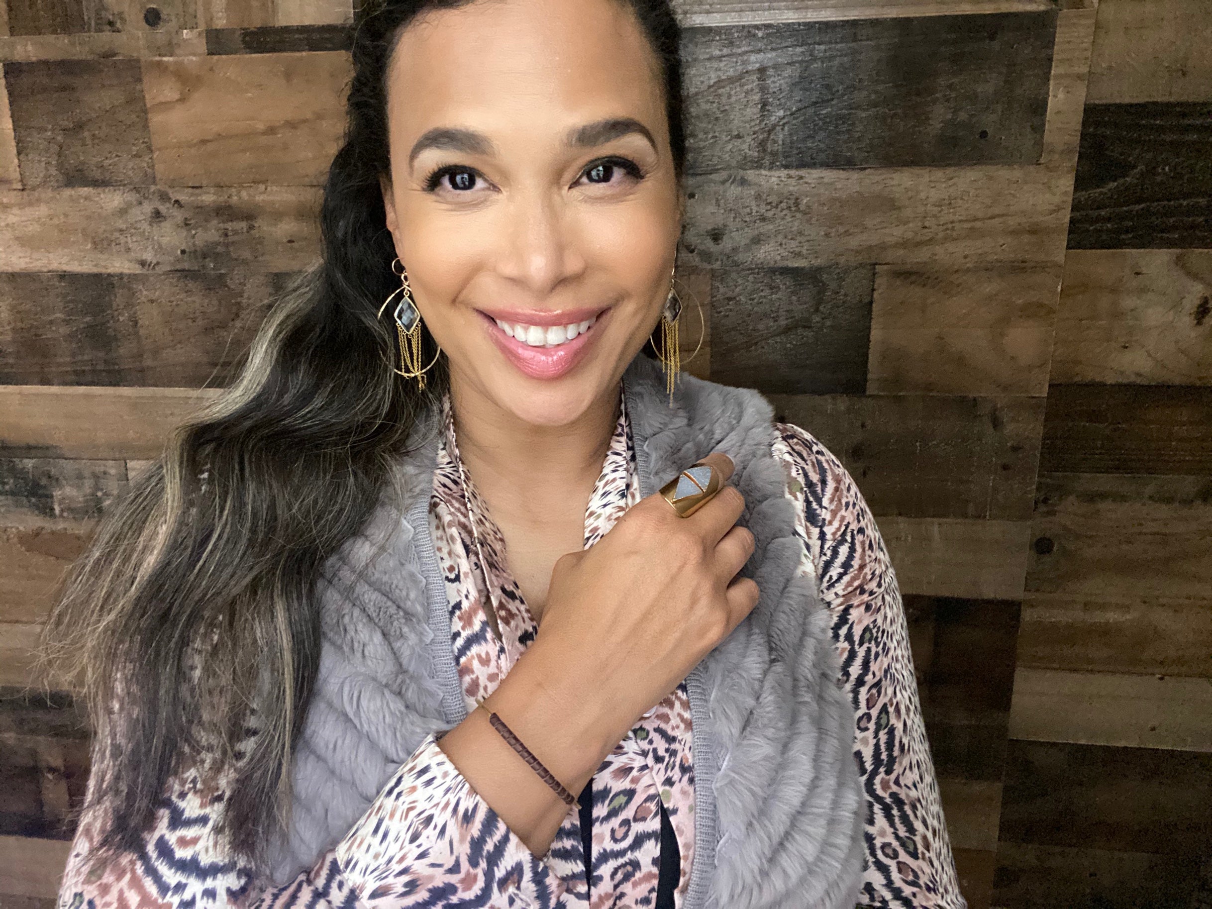 Double Delta Druzy Cuff Ring