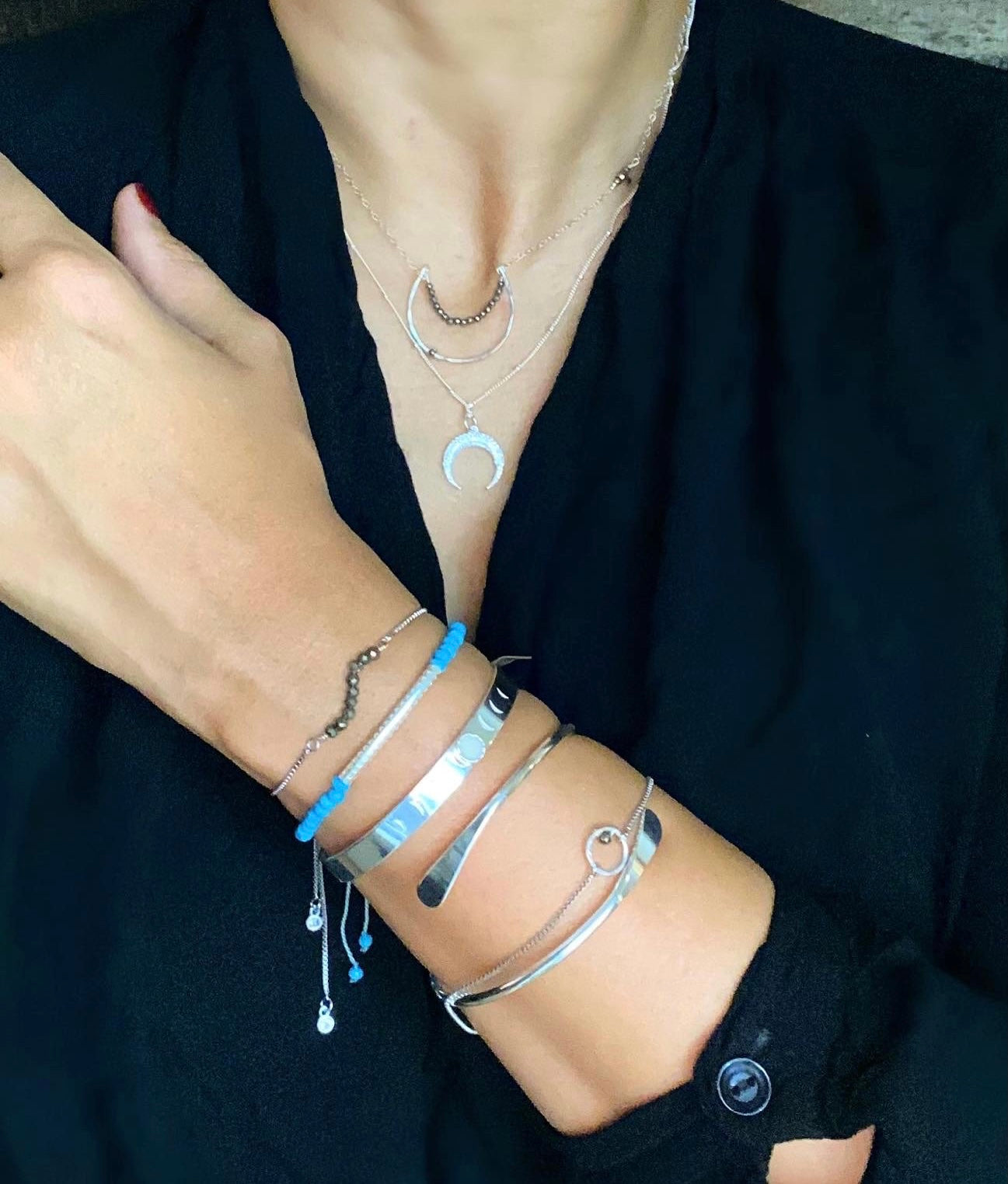 Pyrite Squiggle Slider Bracelet