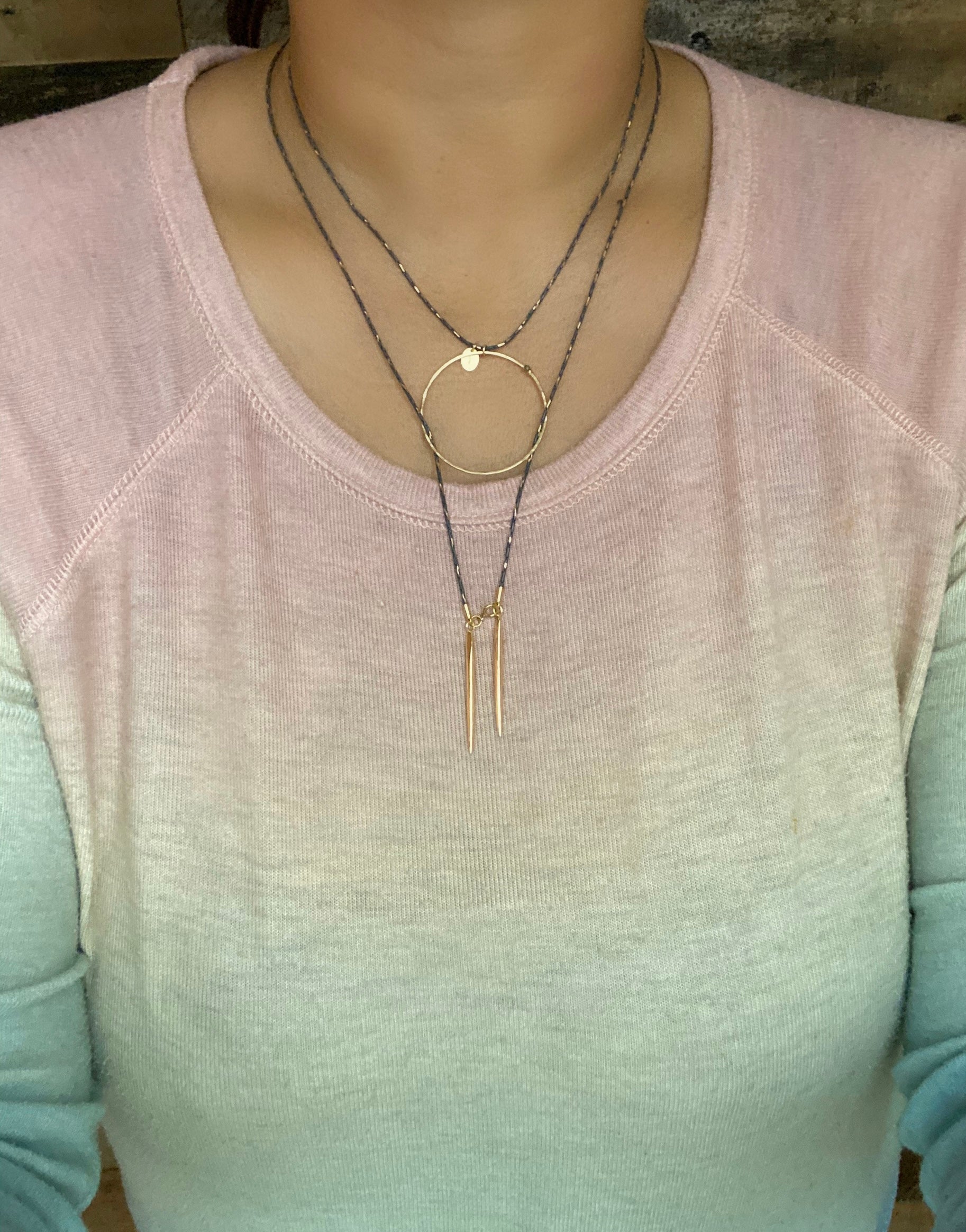 Steel & Spiked Loop Lariat