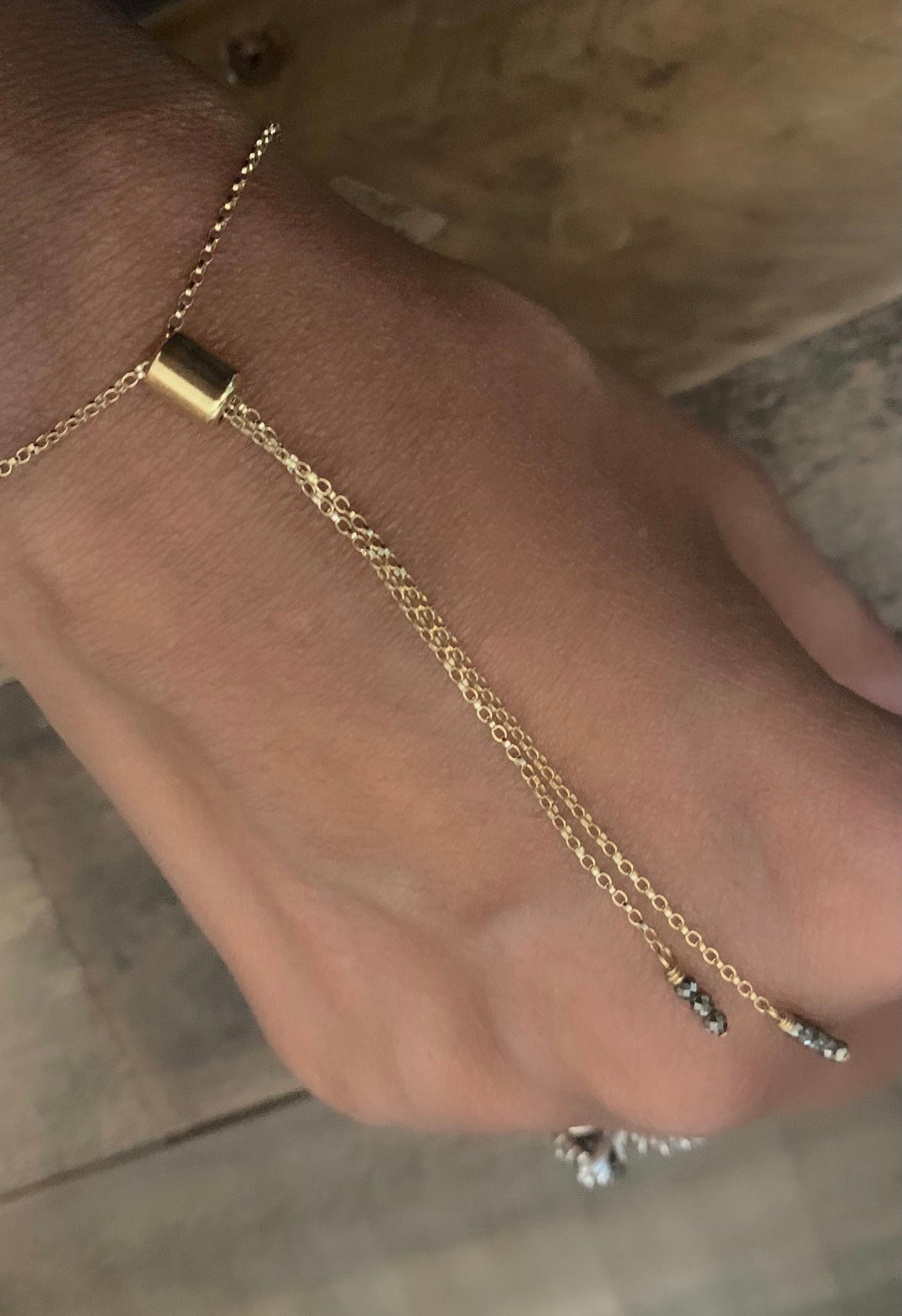 Pyrite Squiggle Slider Bracelet
