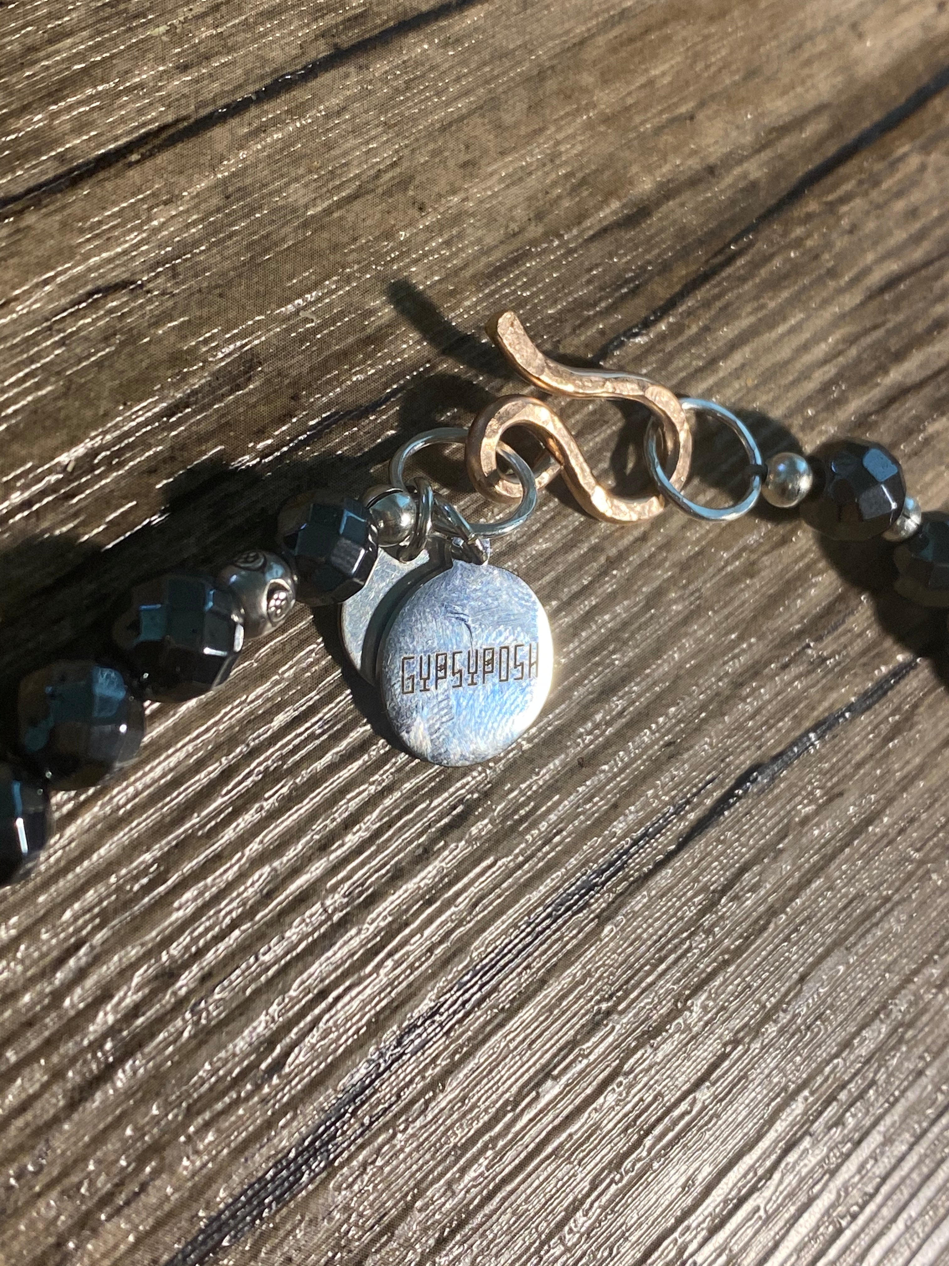 Double Spiked Quartz & Hematite NeckGarland