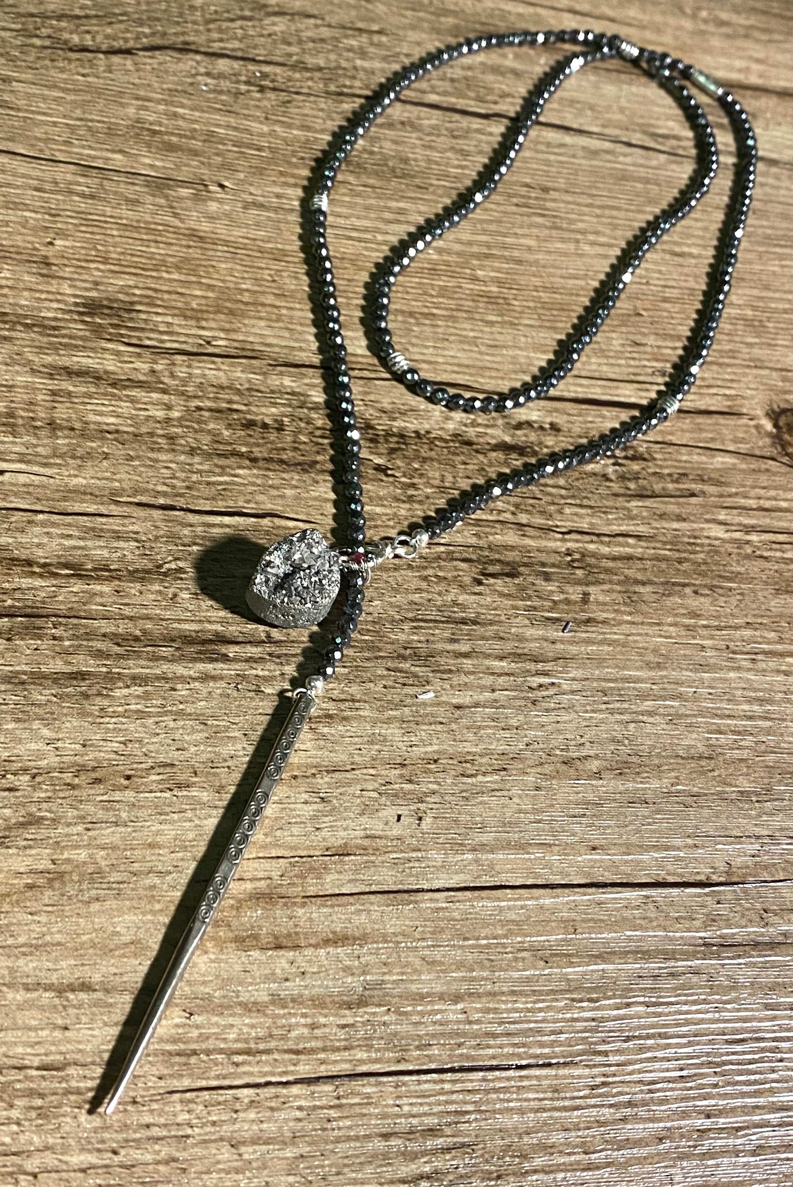 Silver Titanium Spike Lariat