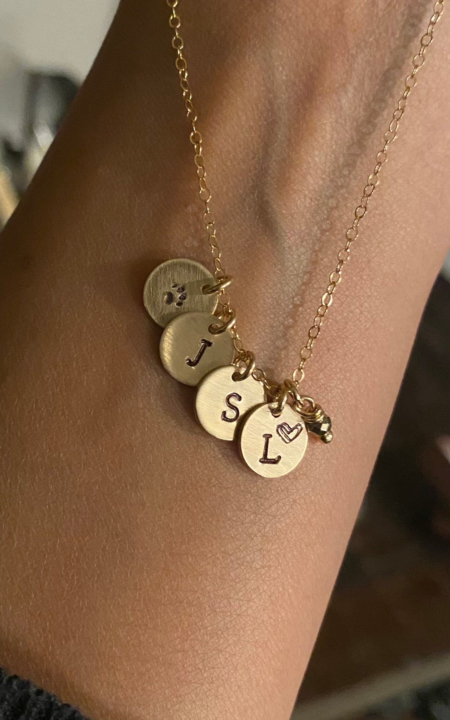 Delicate Disc Charmed Necklace (Customized)