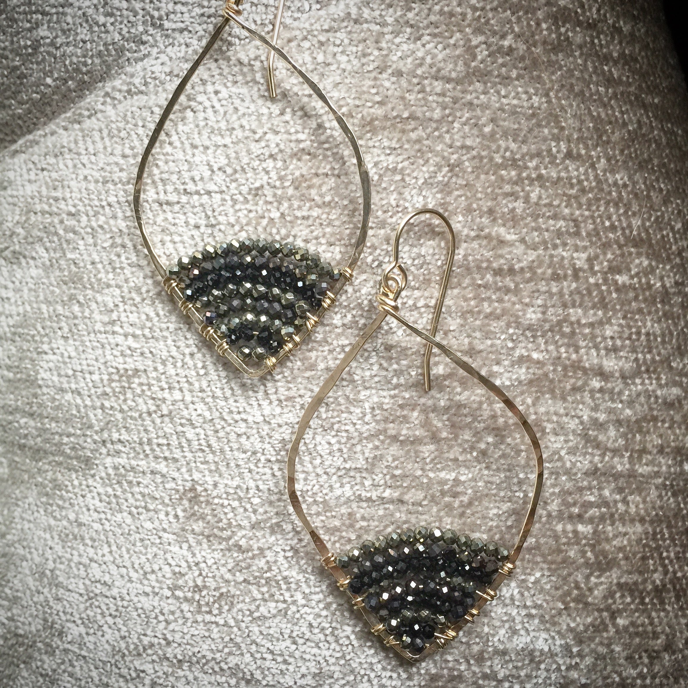 Caviar Dipped Leafed Hoops