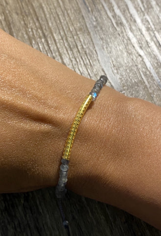 Pyrite Squiggle Slider Bracelet