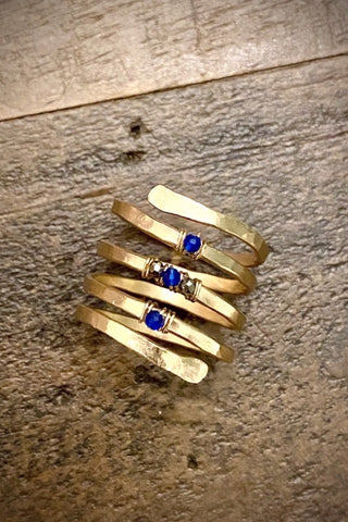 Double Delta Druzy Wrap Ring