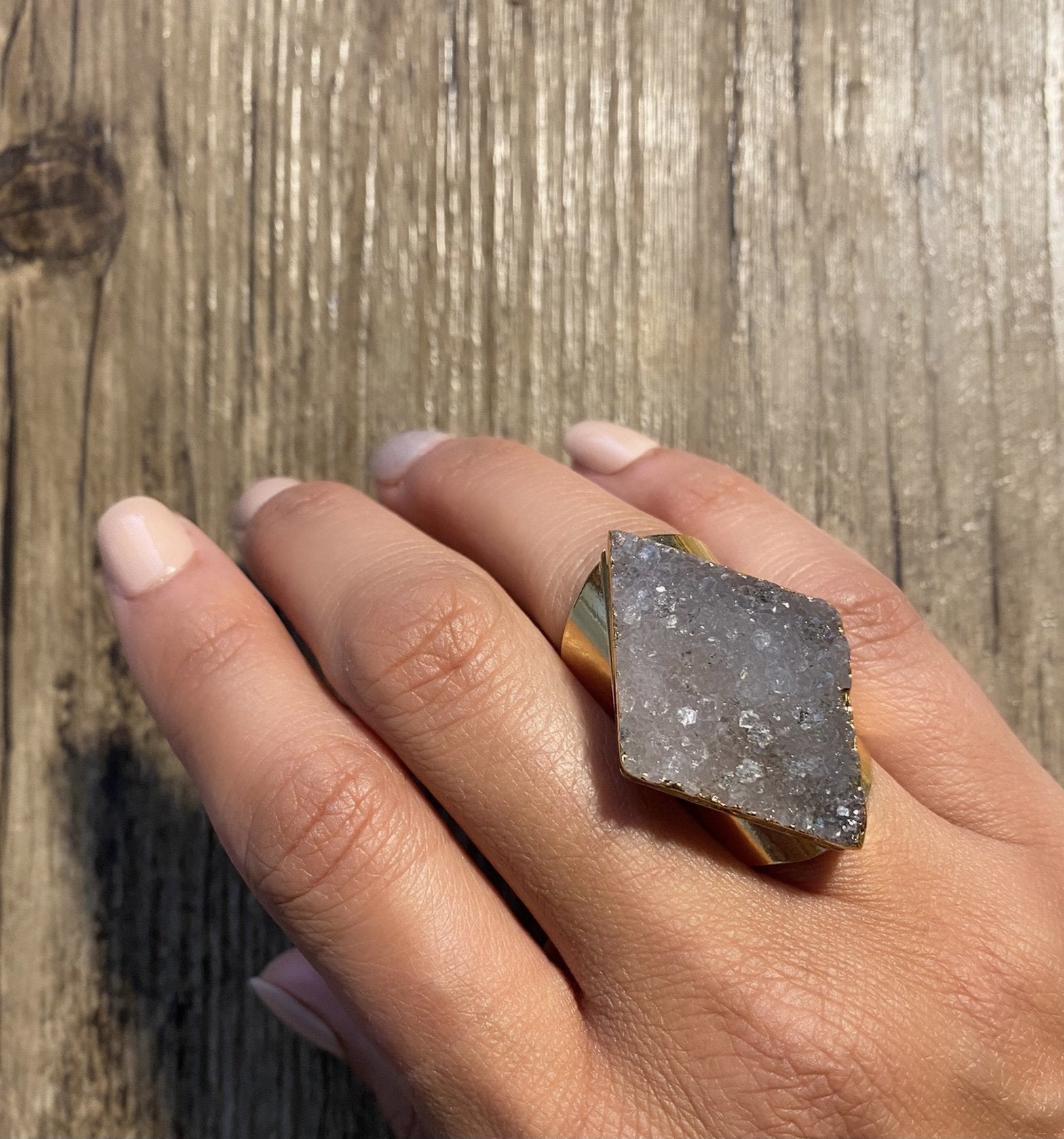 Statement Diamond Druzy Ring