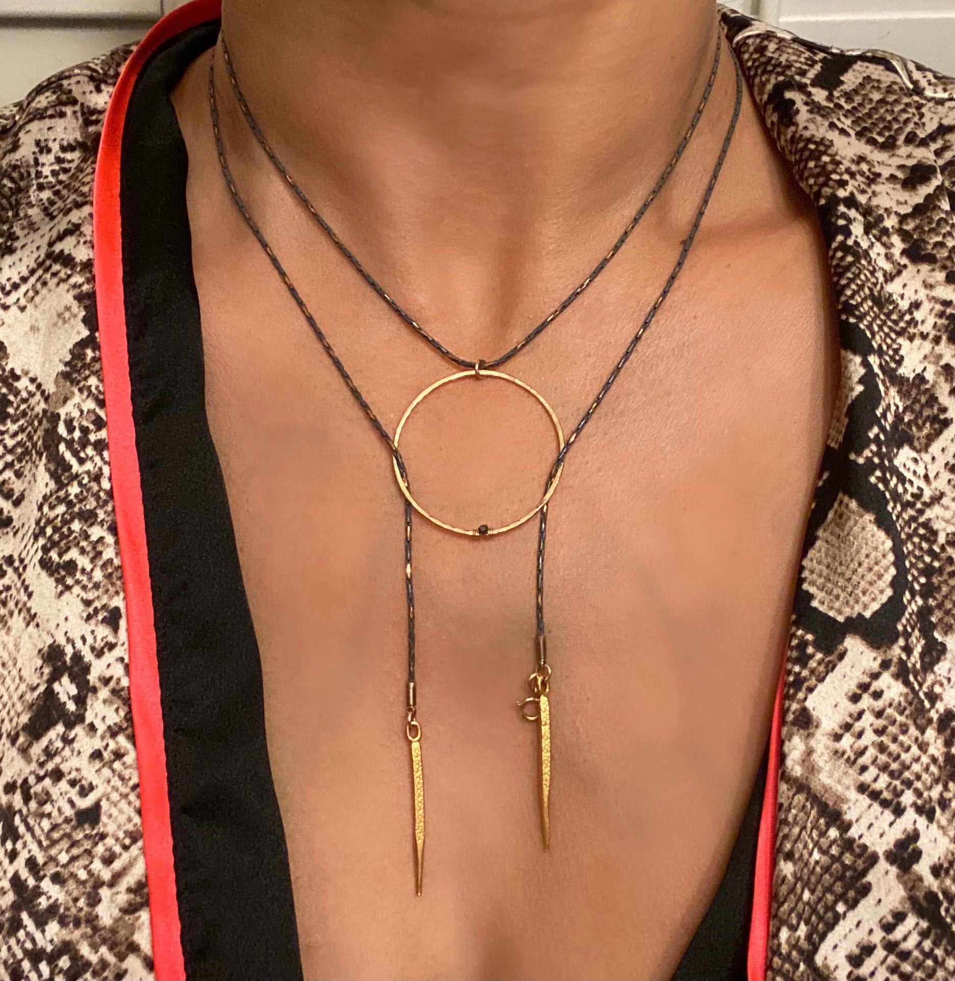 Steel & Spiked Loop Lariat