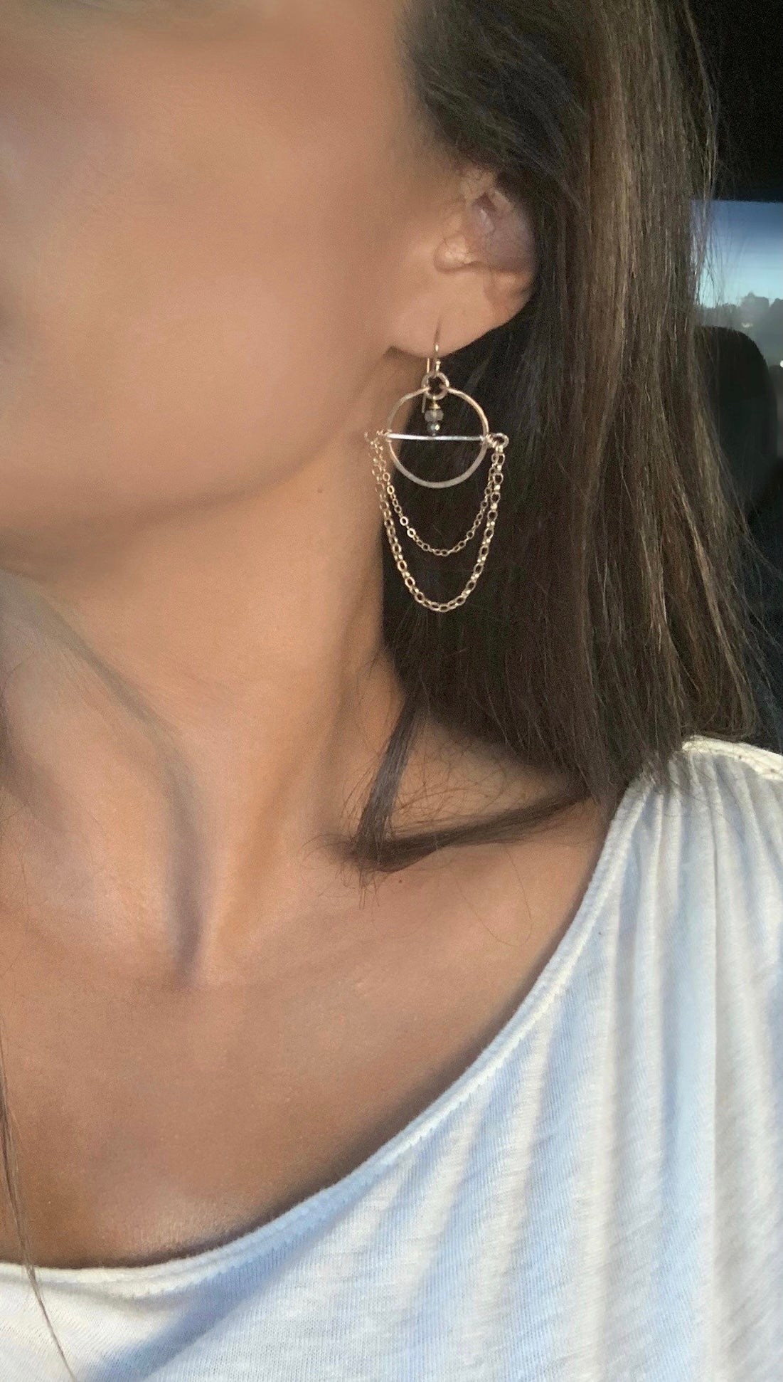 Compass Trellis Pendulum Hoops