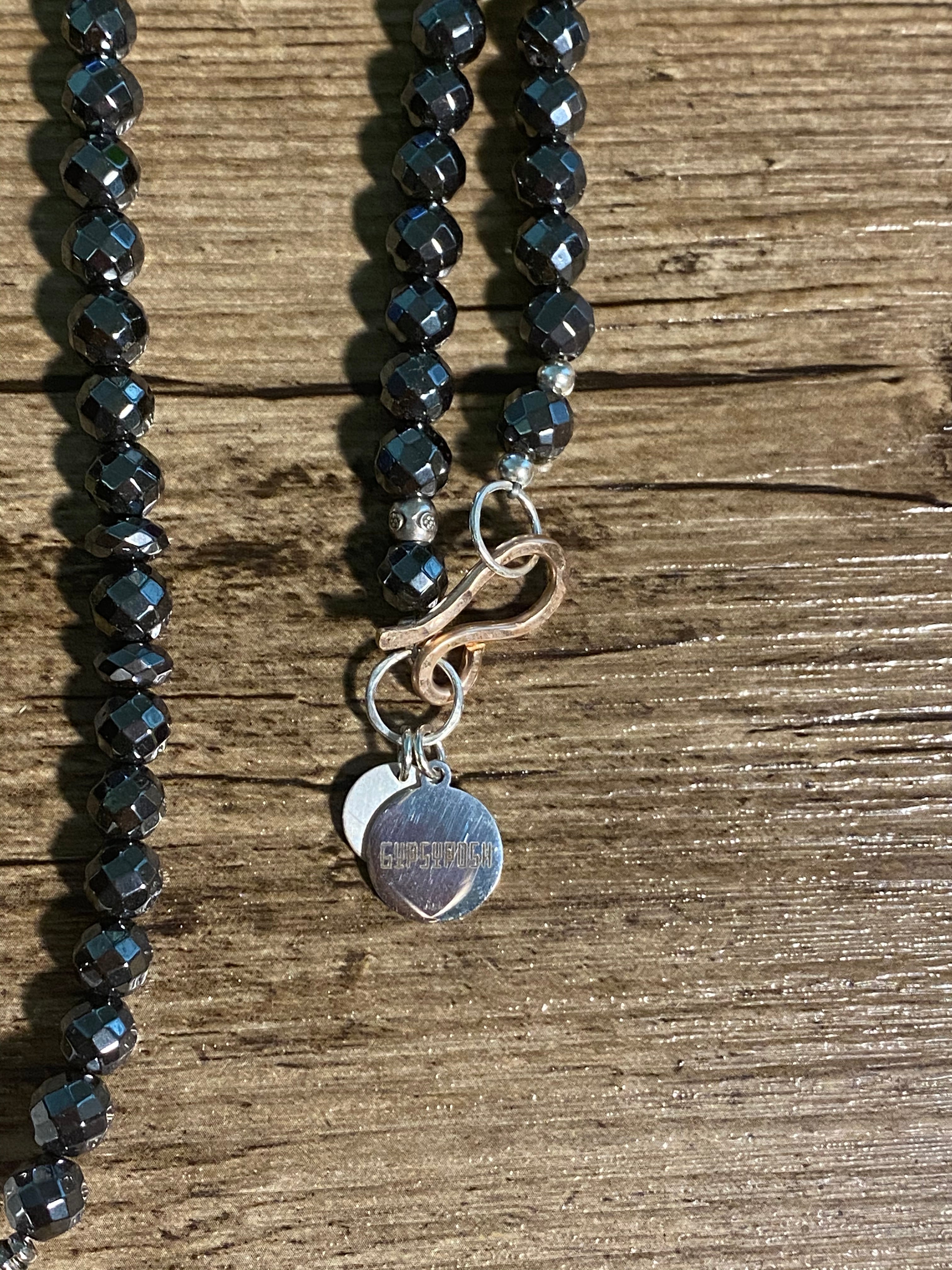Double Spiked Quartz & Hematite NeckGarland