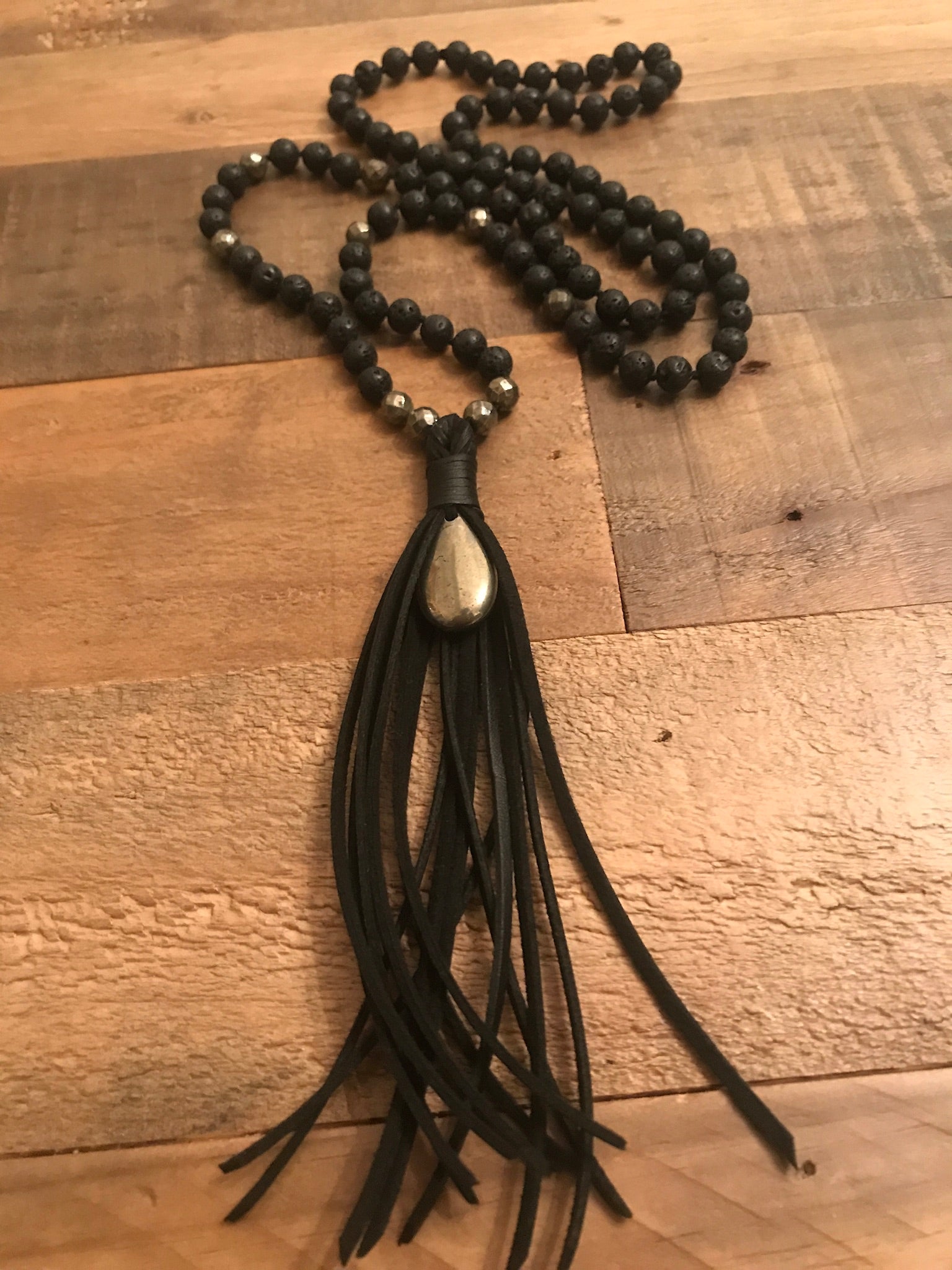 Knotted Pyrite Lava Strand