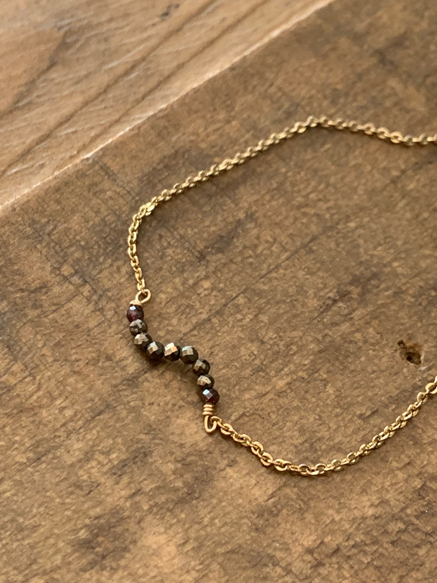 Pyrite Squiggle Slider Bracelet