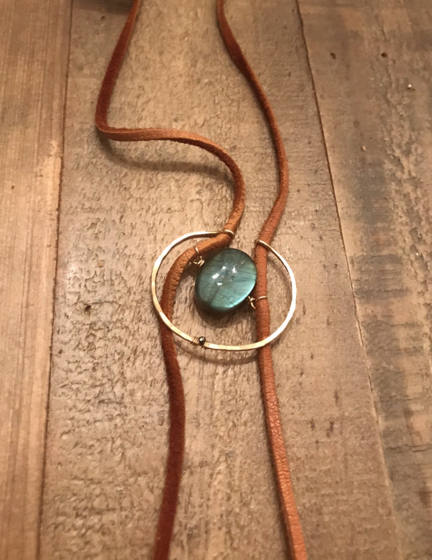 Sliding Crescent n’ Leather Neck Drape