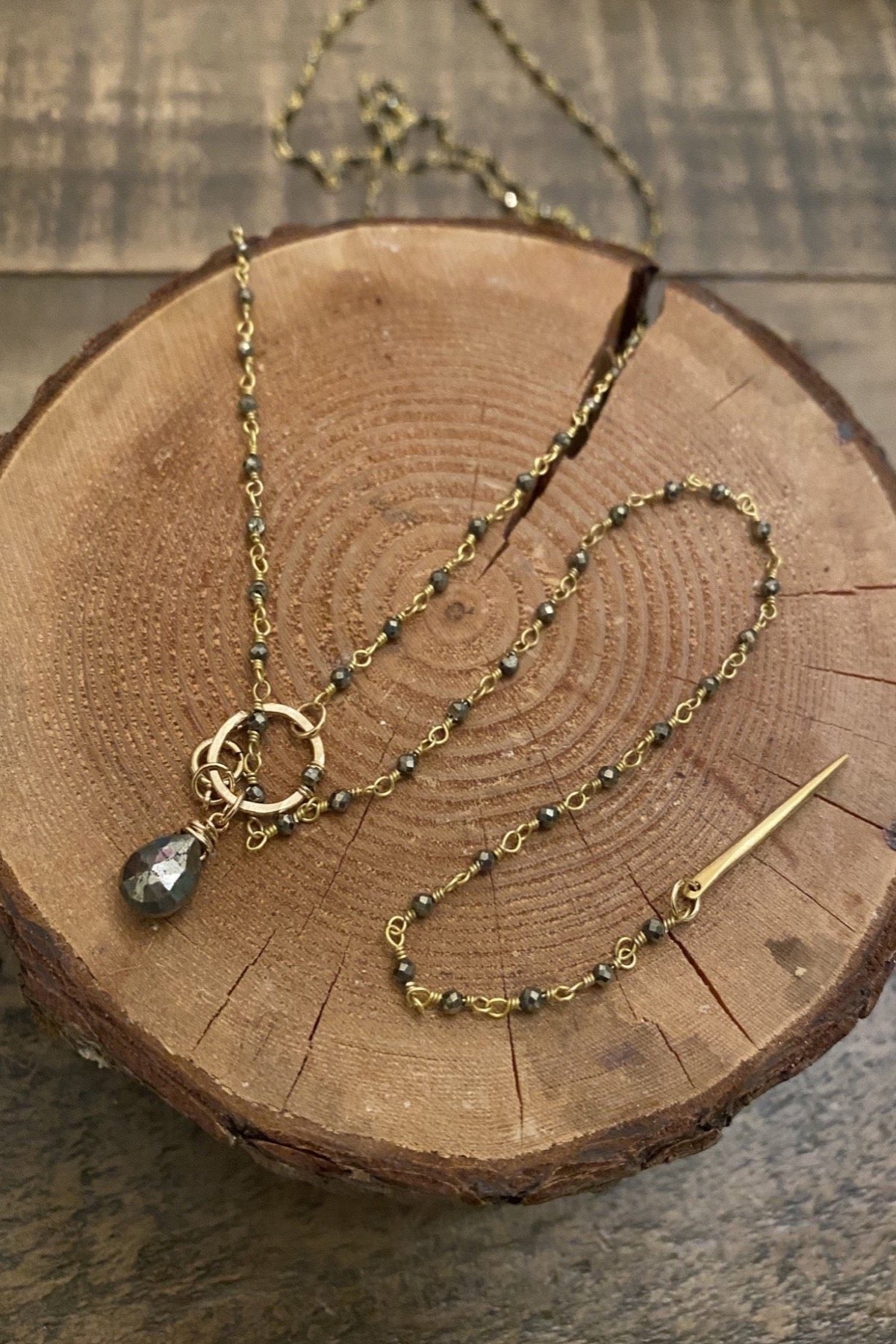 Charmed Micro Pyrite Rosary Strand
