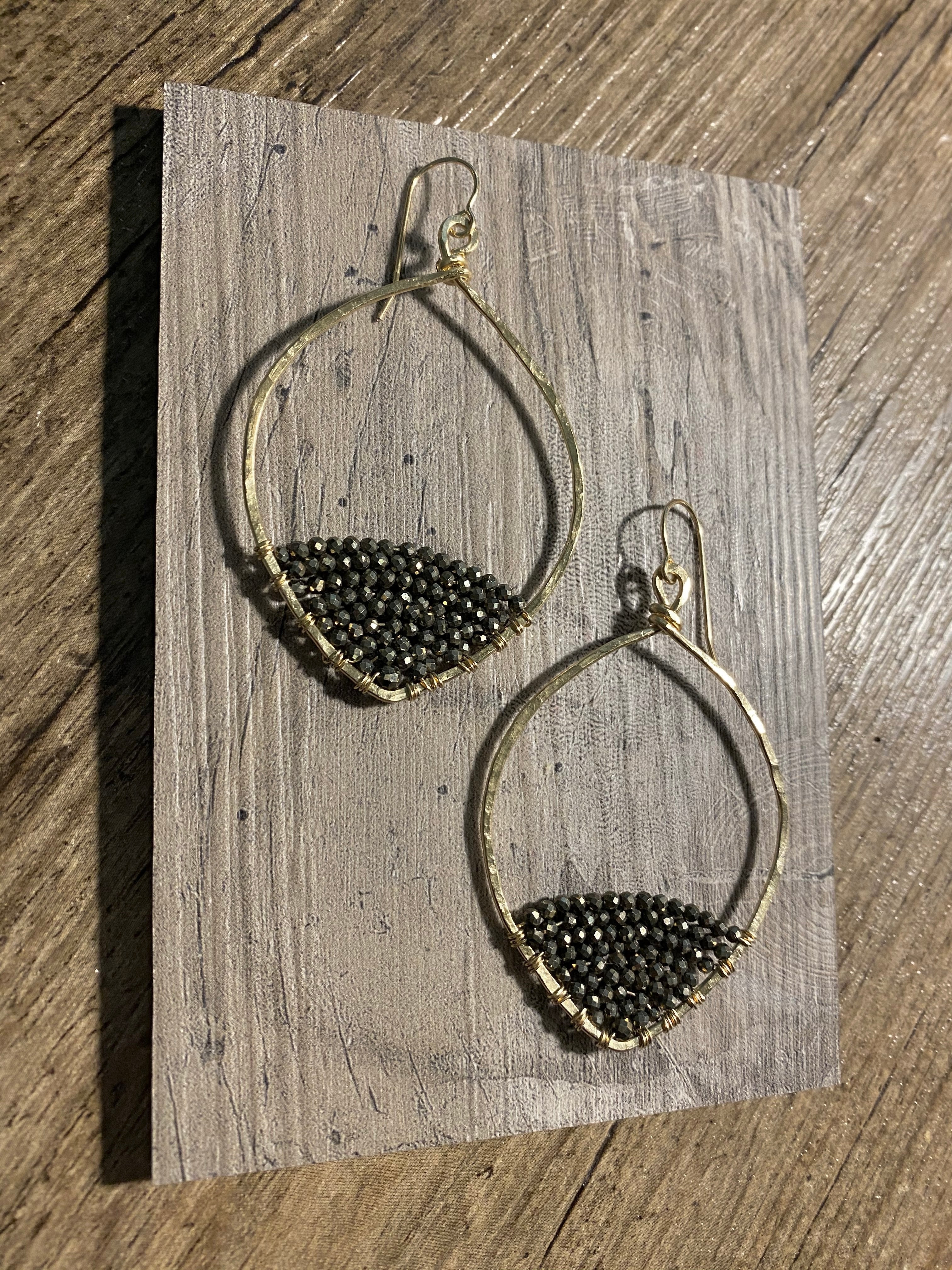 Caviar Dipped Leafed Hoops