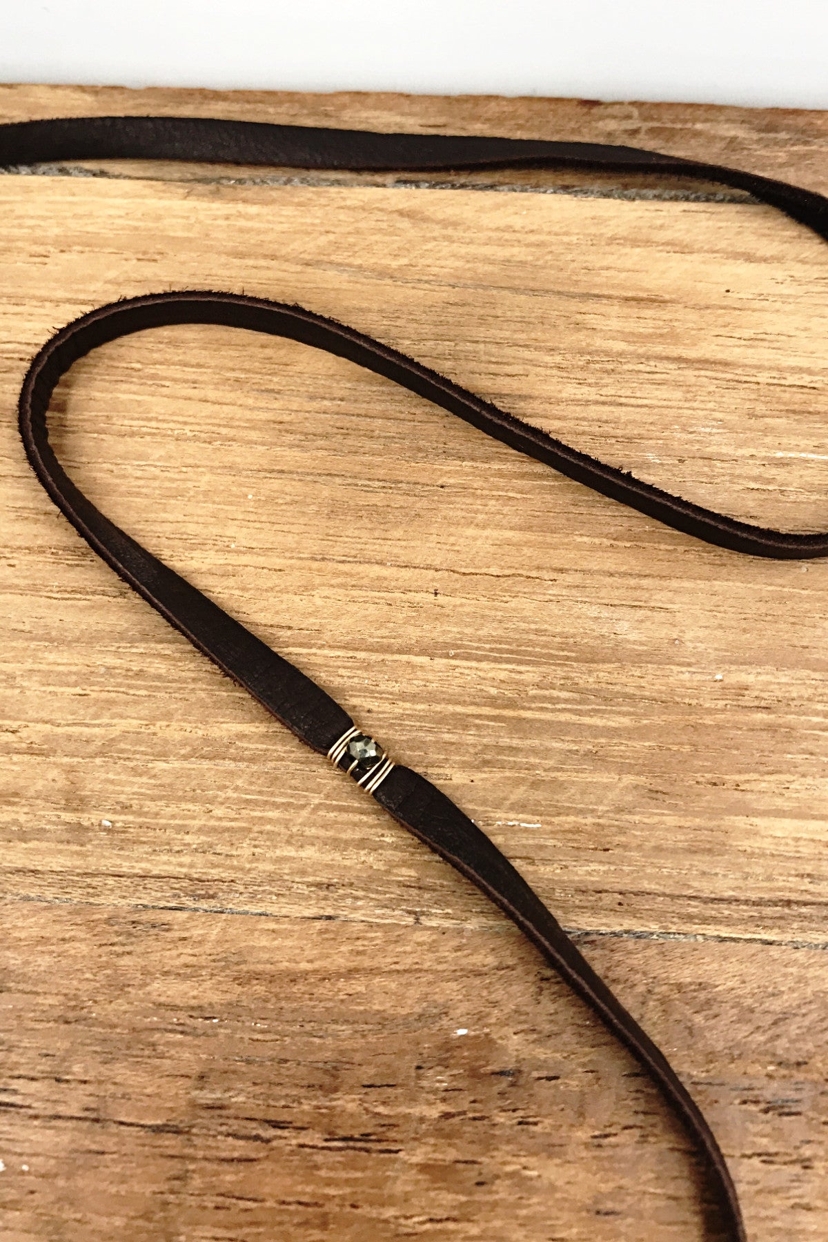 Floating Abalone & Leather Necklace