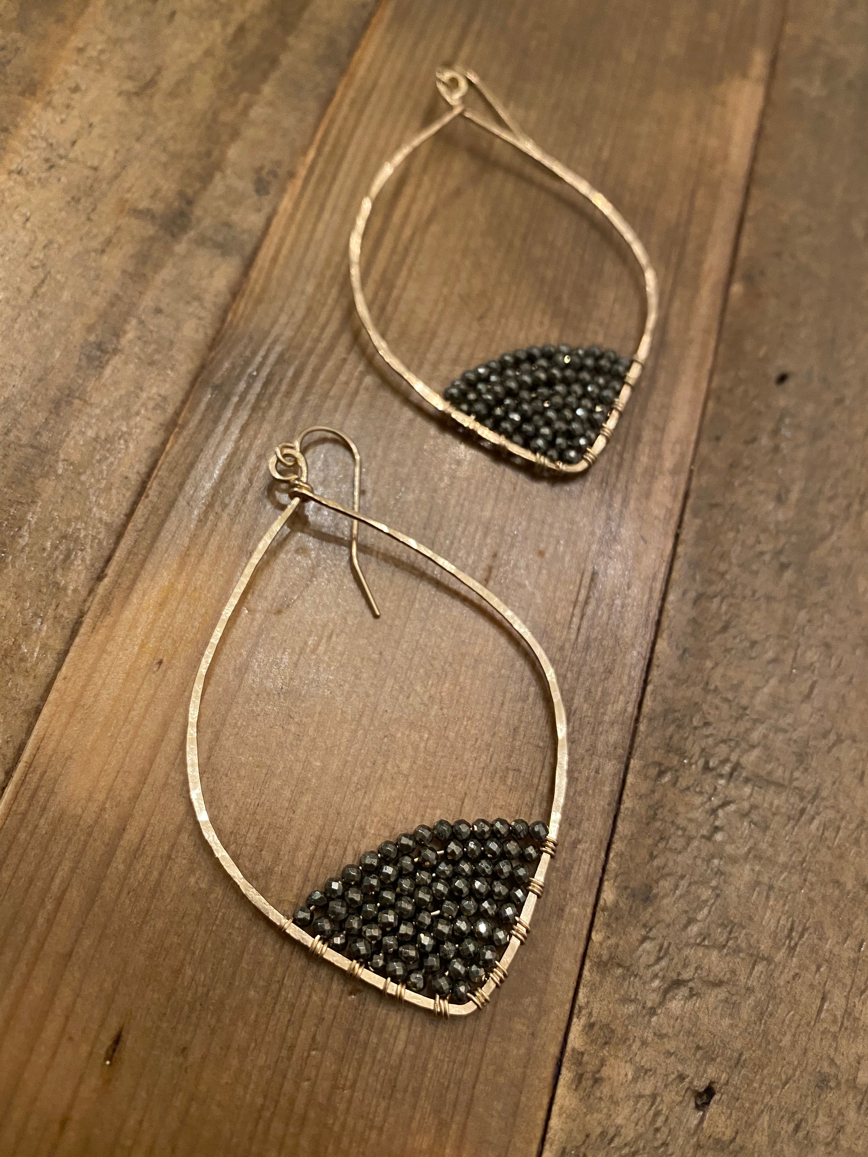 Caviar Dipped Leafed Hoops