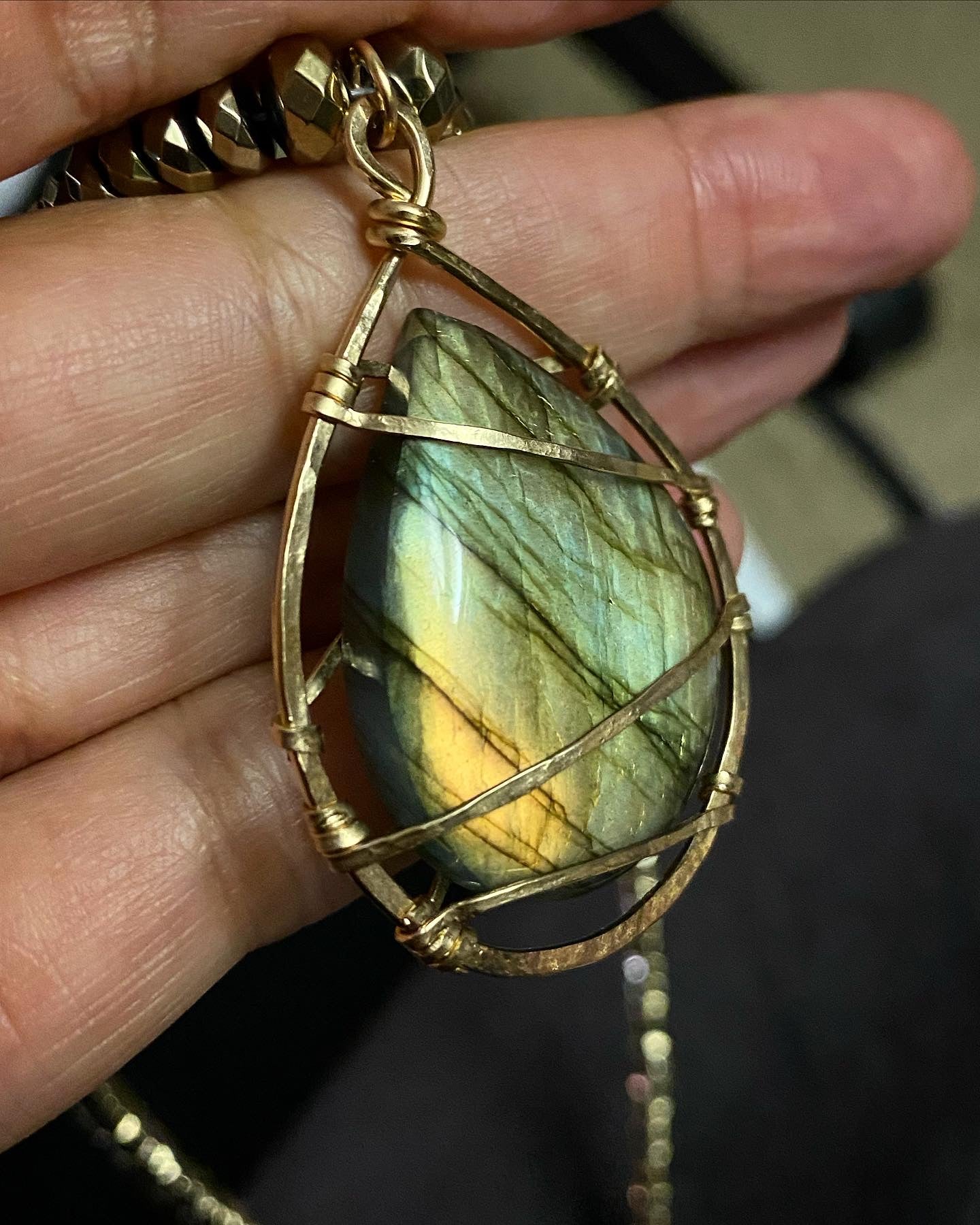 Convertible Lab N’ Moonstone Necklace
