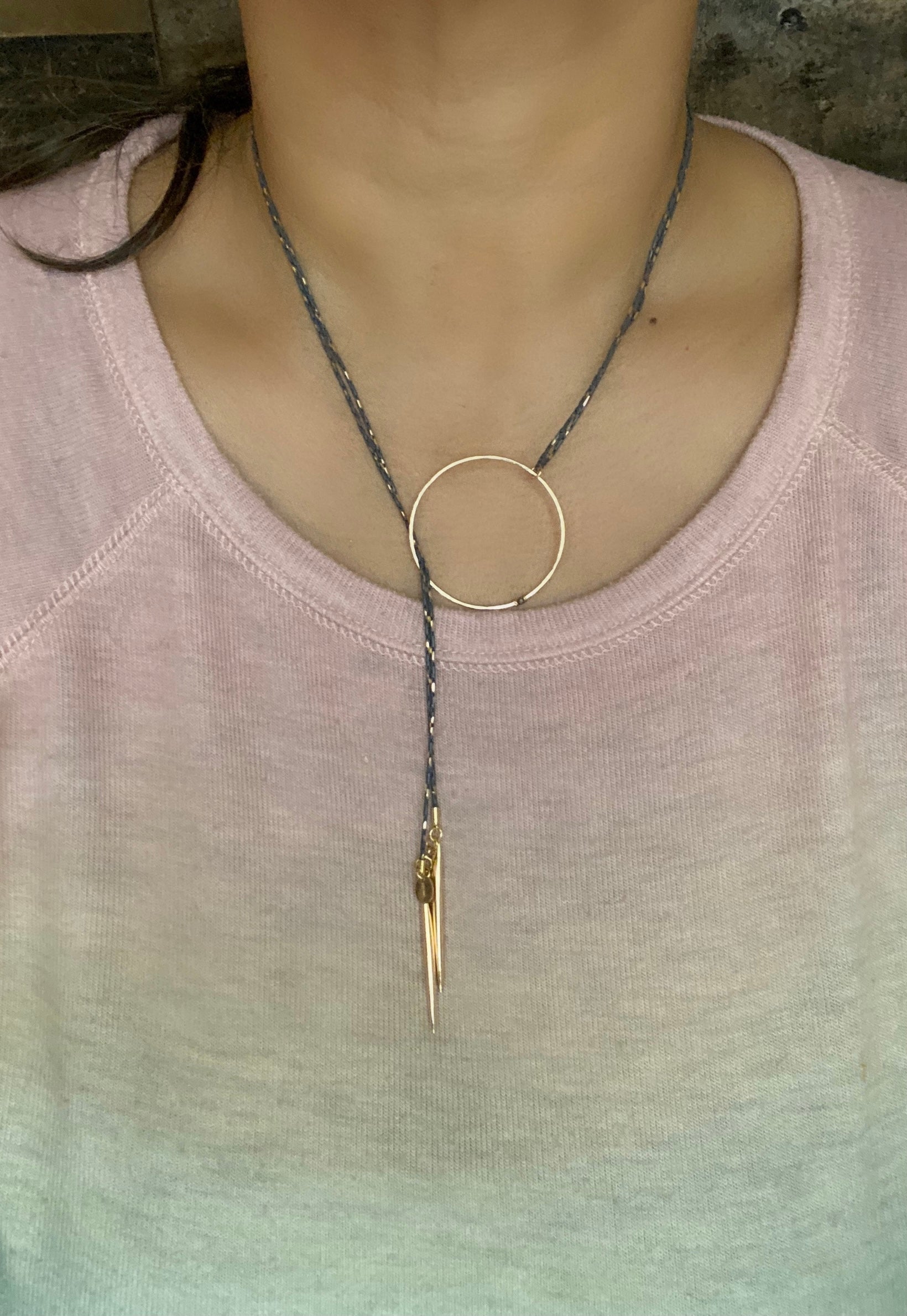 Steel & Spiked Loop Lariat