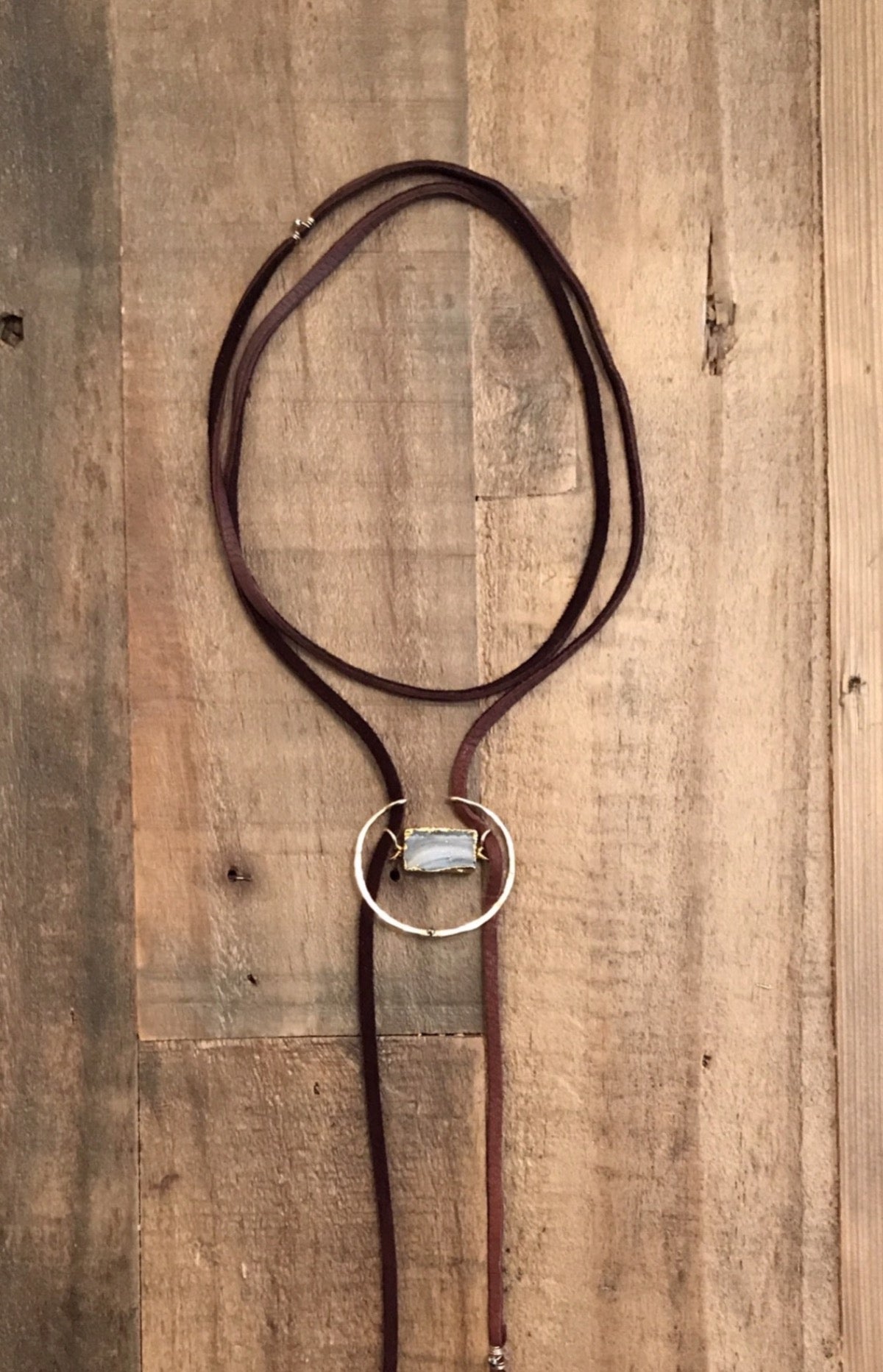 Sliding Crescent n’ Leather Neck Drape