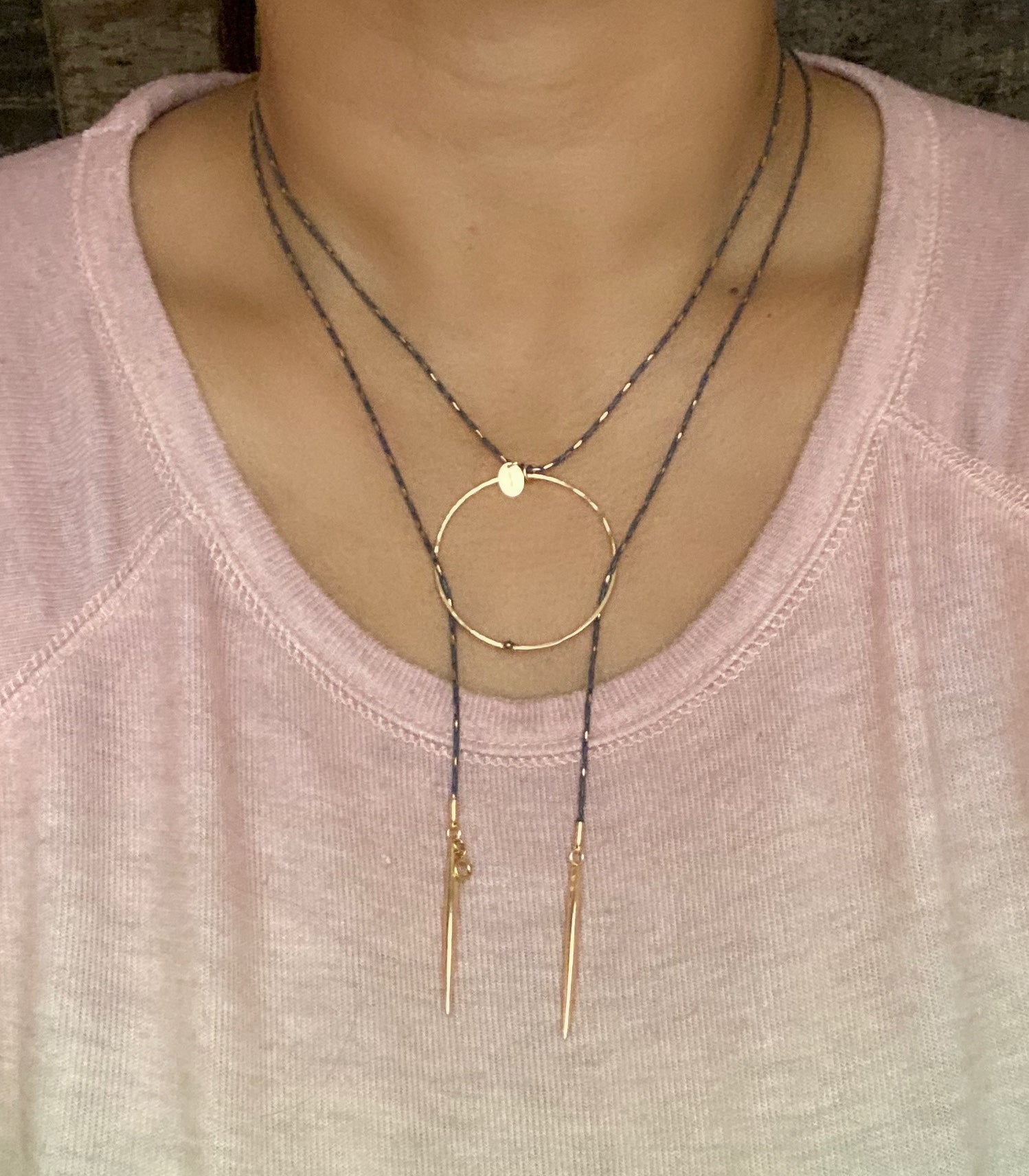 Steel & Spiked Loop Lariat
