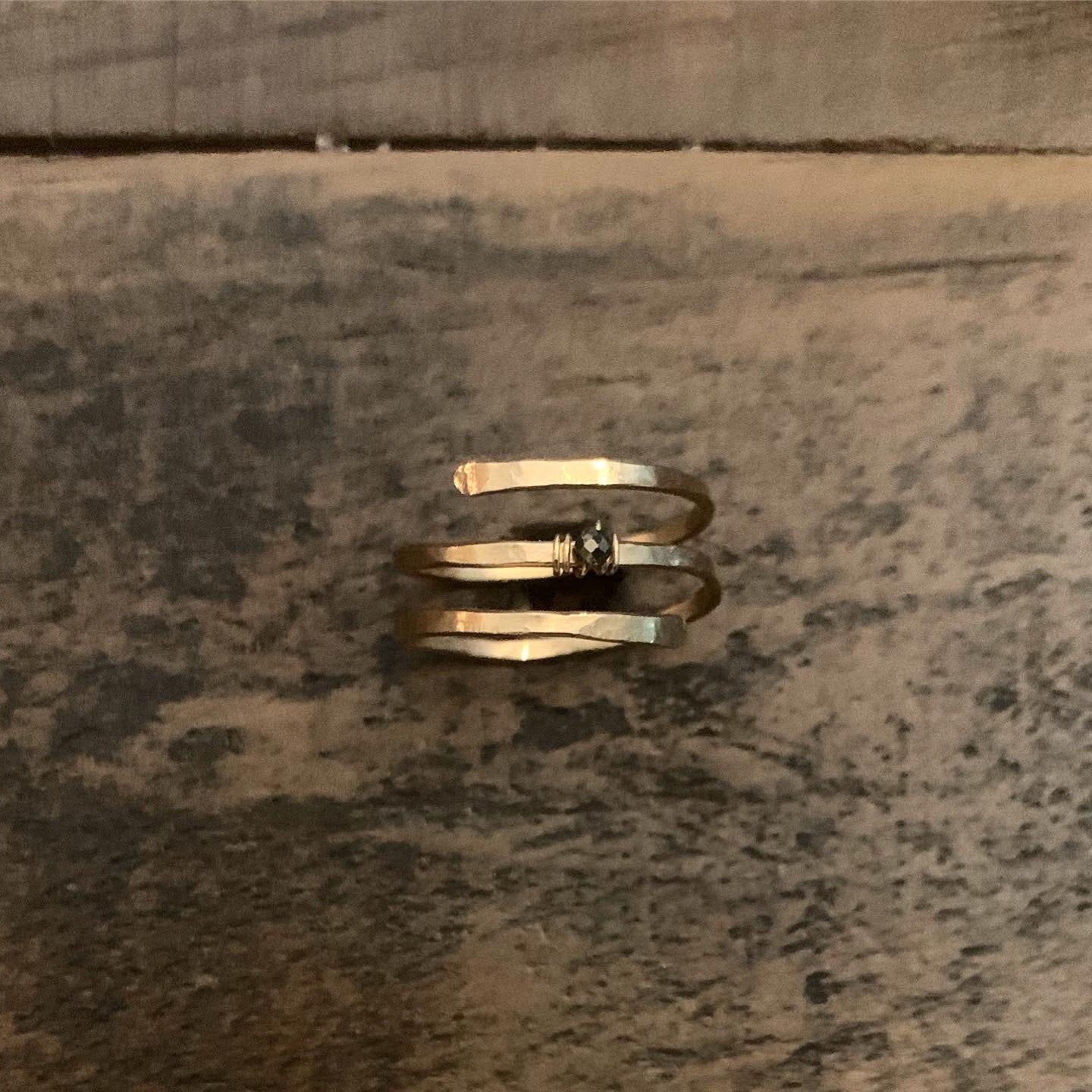 Baby Coil Pyrite Accent Ring
