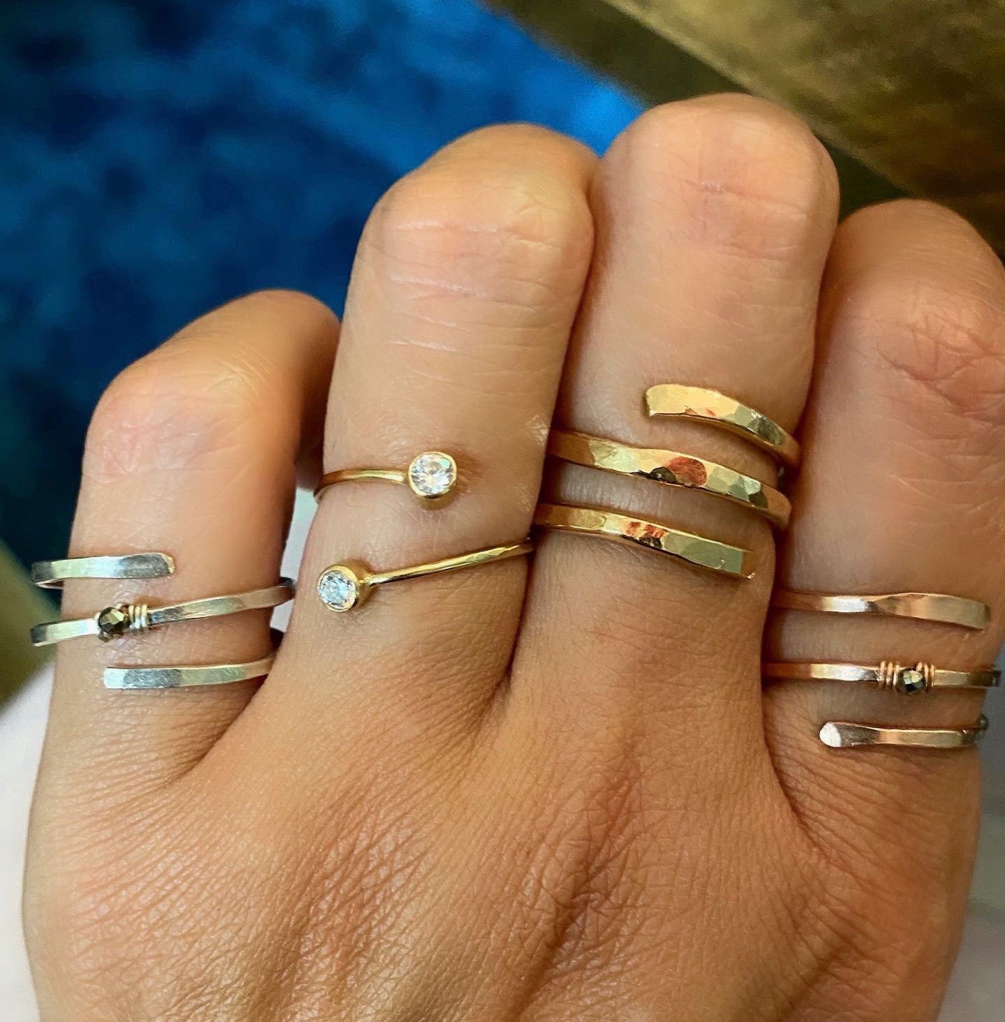 Baby Coil Pyrite Accent Ring