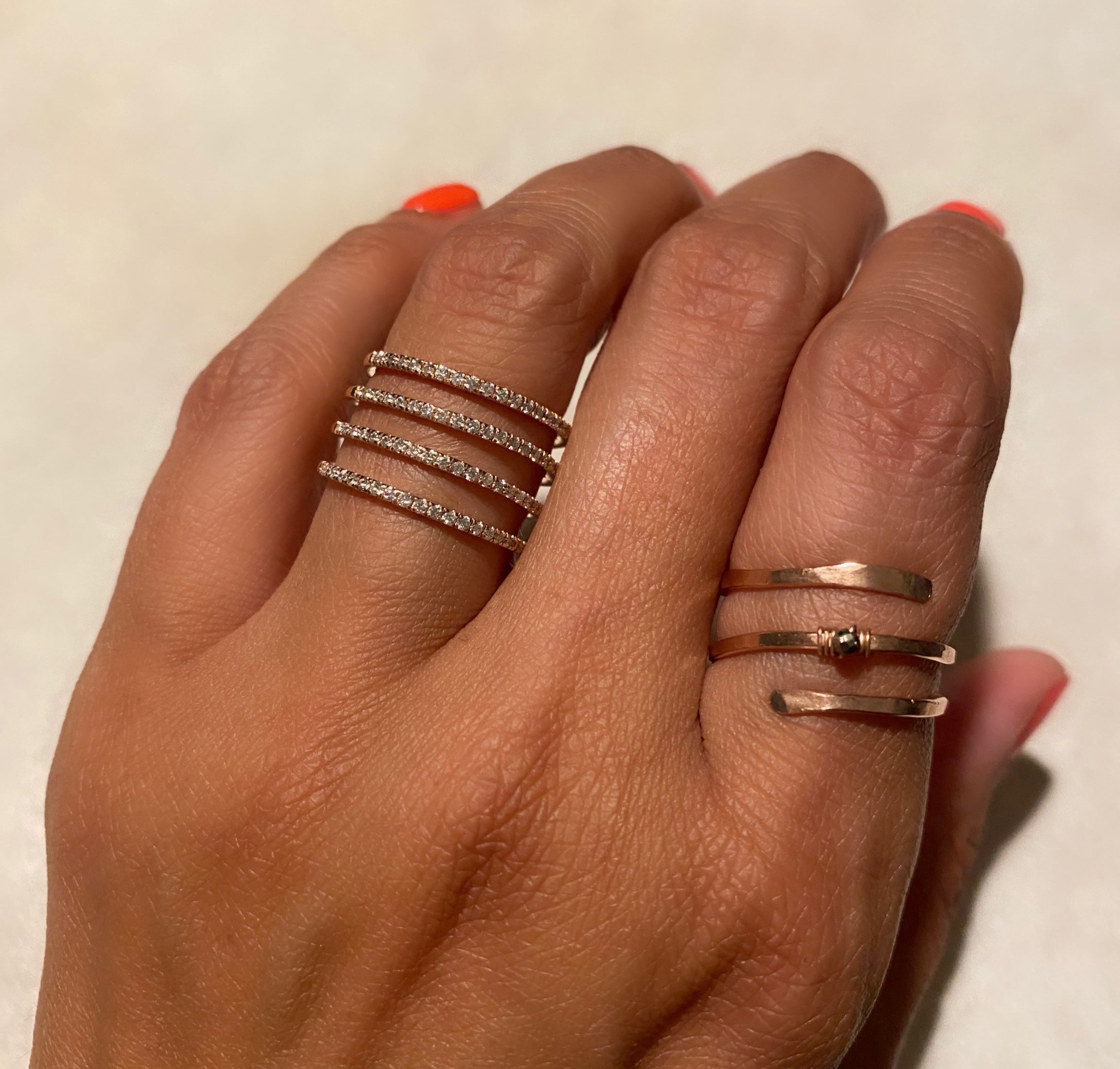 Baby Coil Pyrite Accent Ring