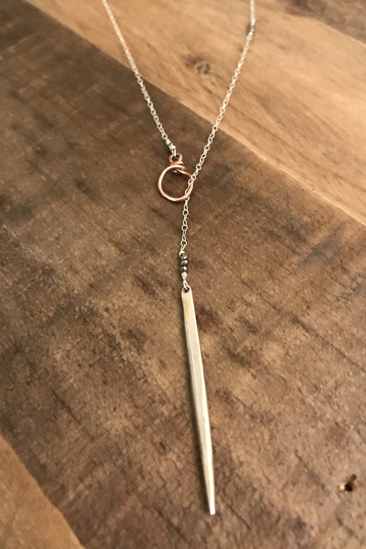 Silver N’ Rose Spike Lariat
