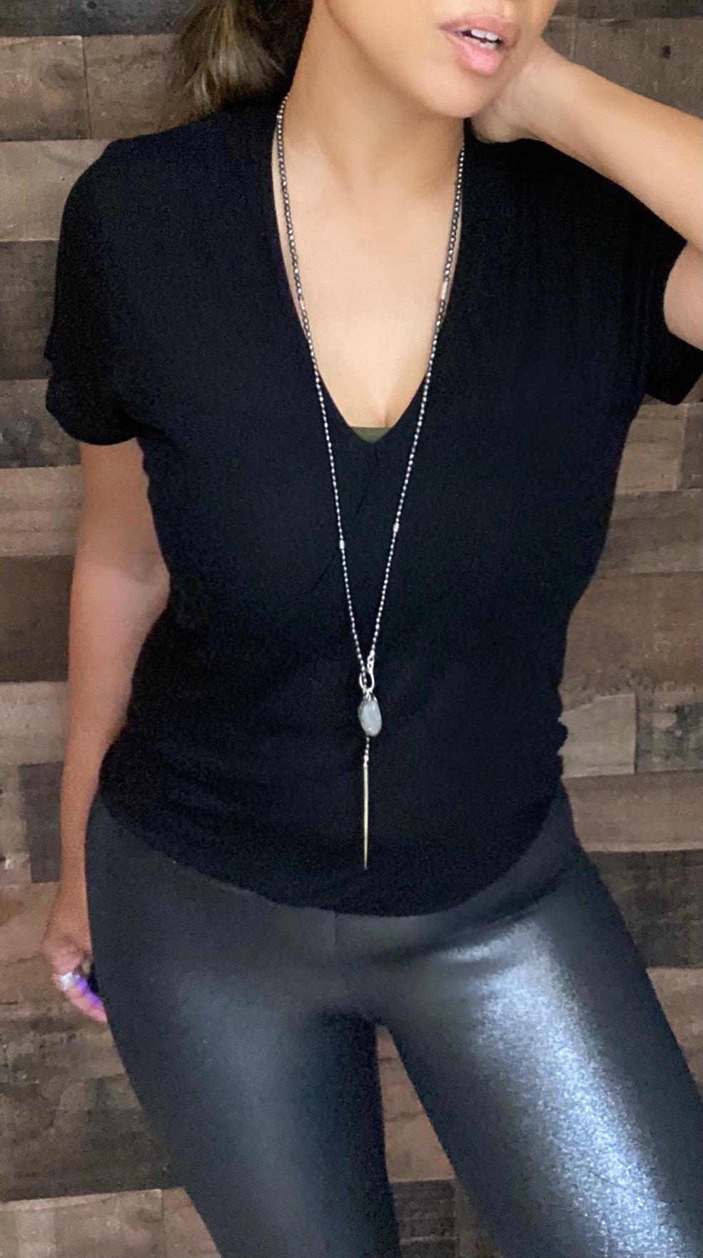 Silver Titanium Spike Lariat