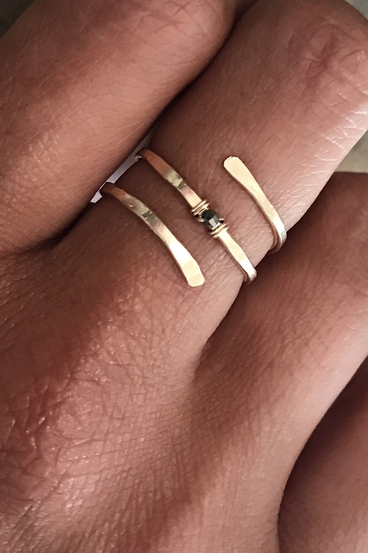 Baby Coil Pyrite Accent Ring