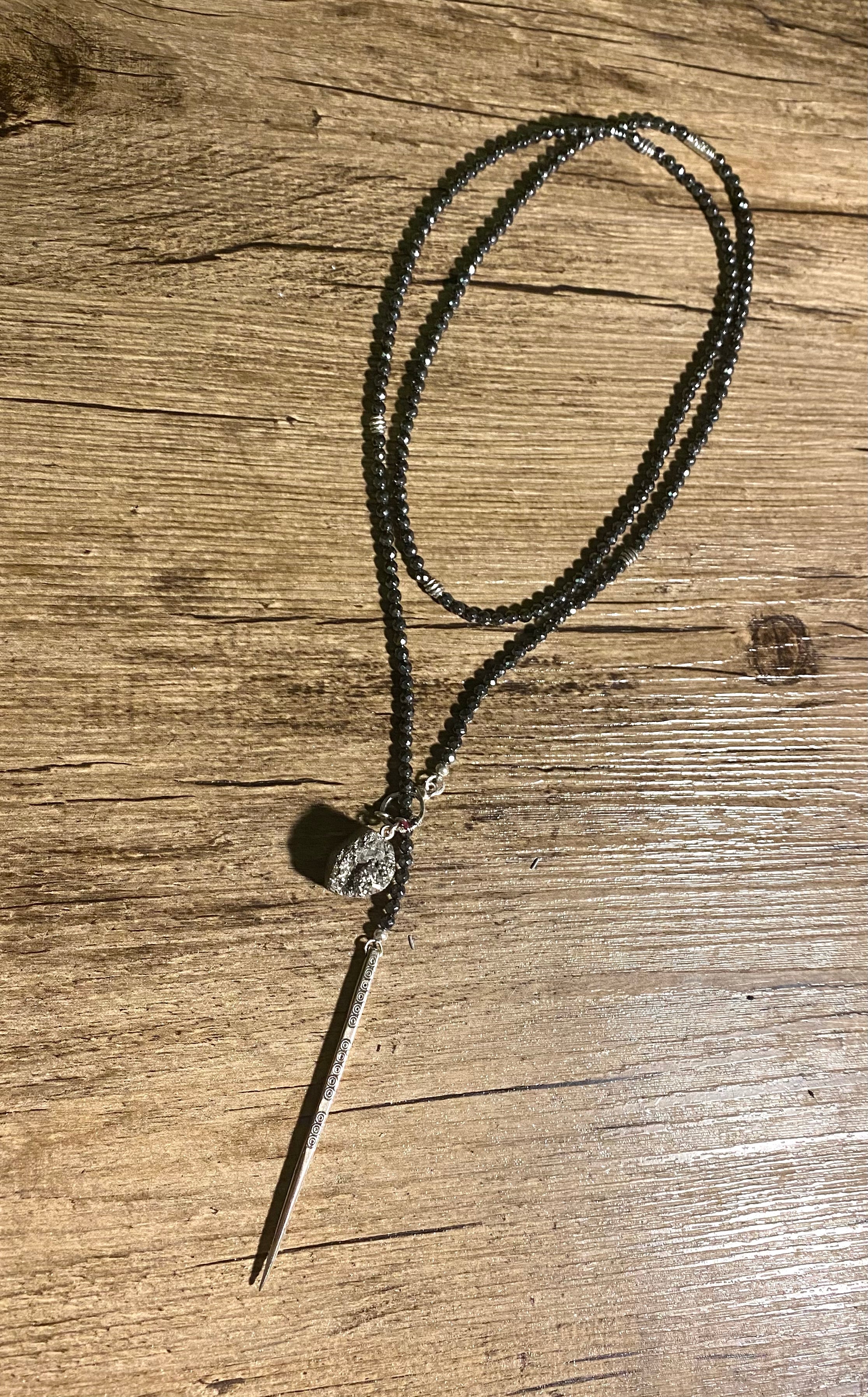 Silver Titanium Spike Lariat