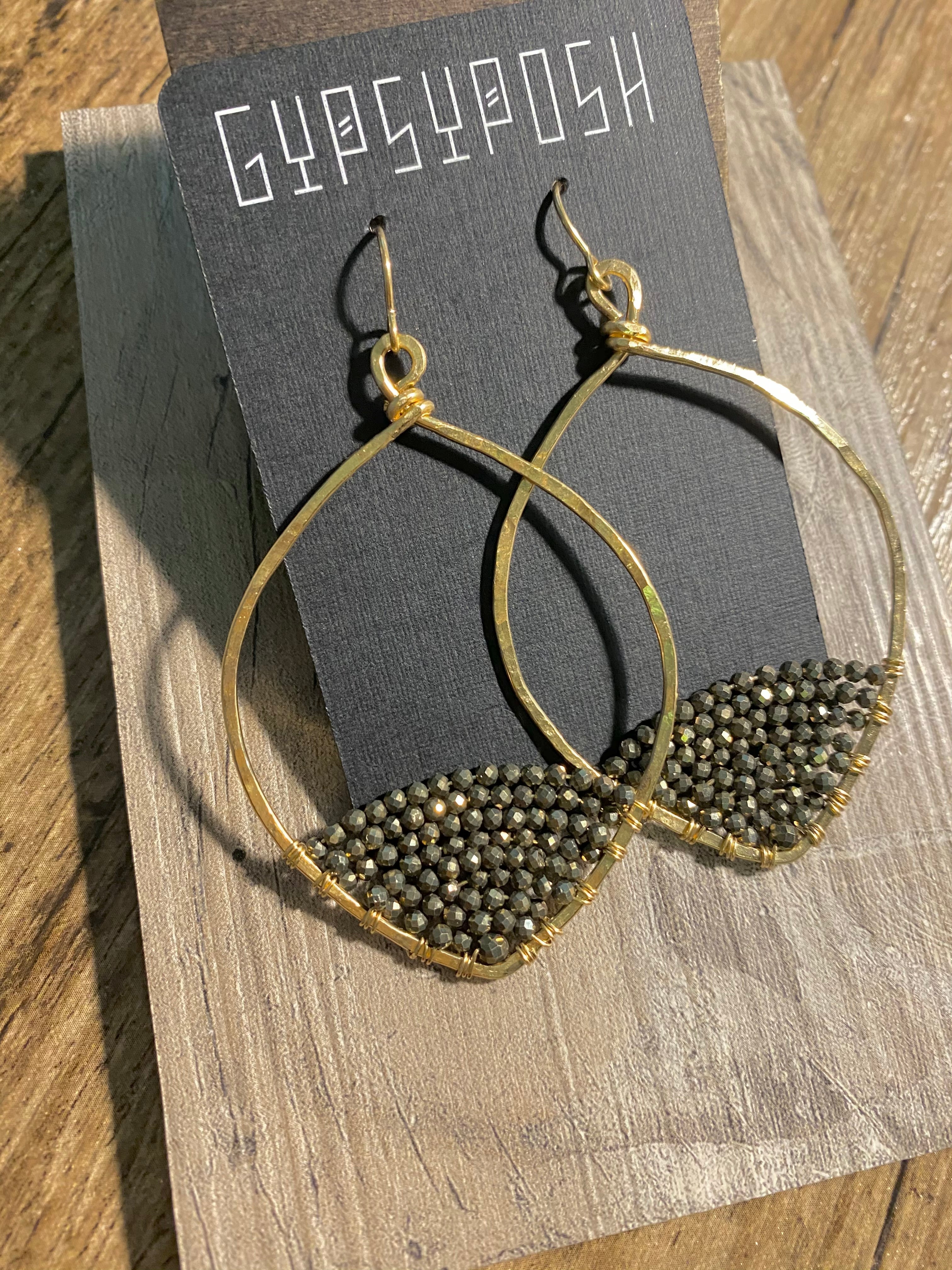 Caviar Dipped Leafed Hoops