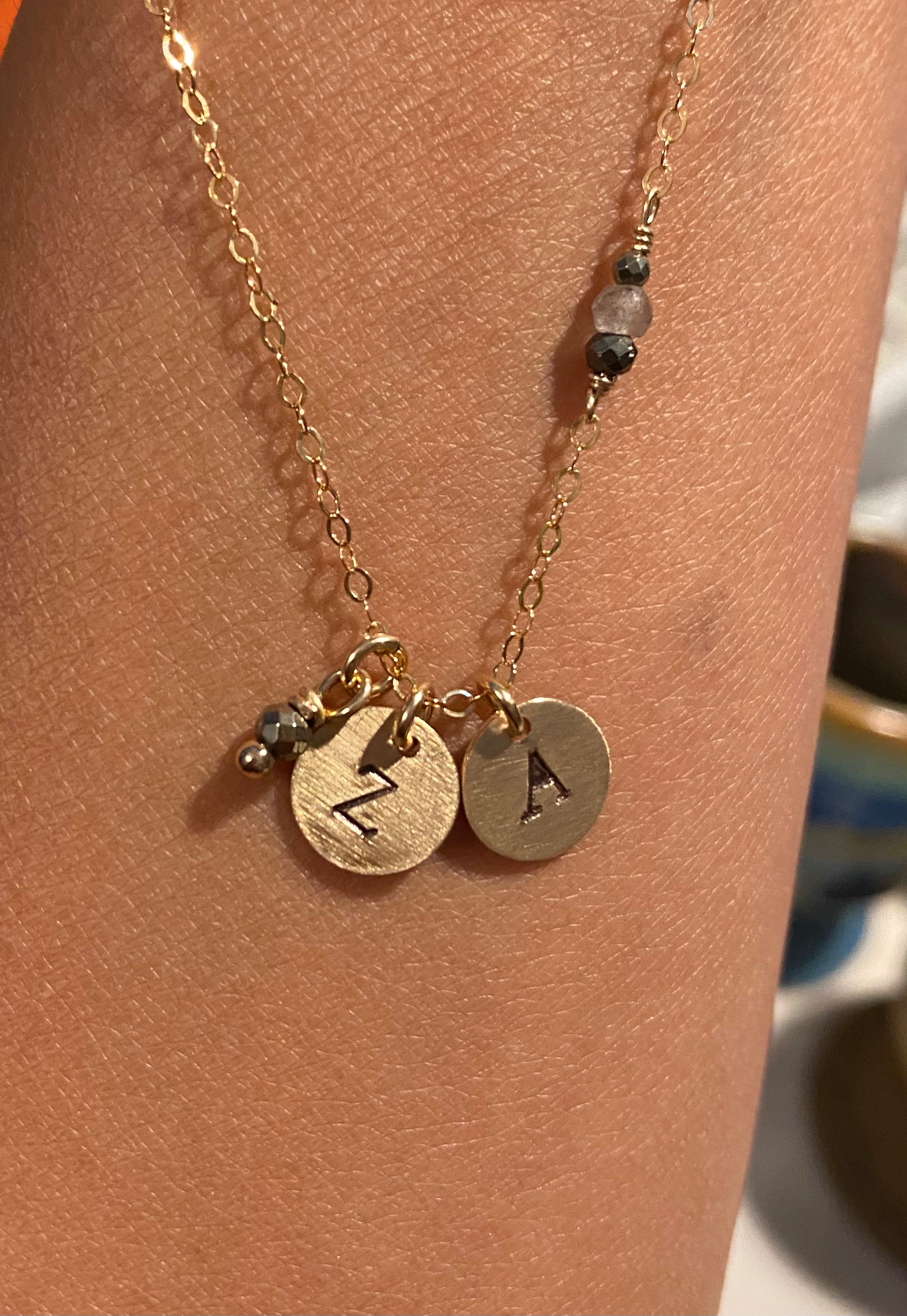 Delicate Disc Charmed Necklace (Customized)