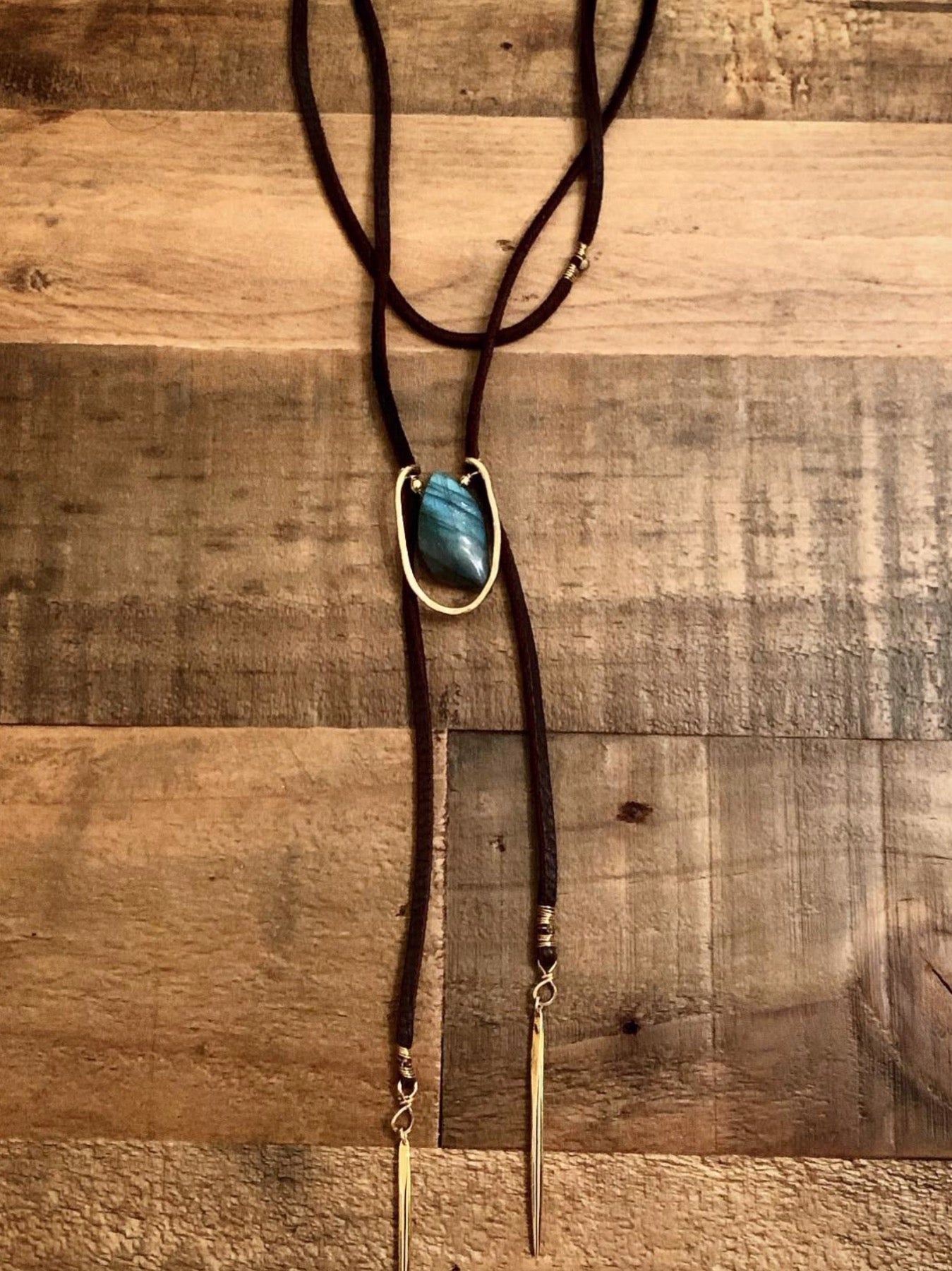 Sliding Crescent n’ Leather Neck Drape