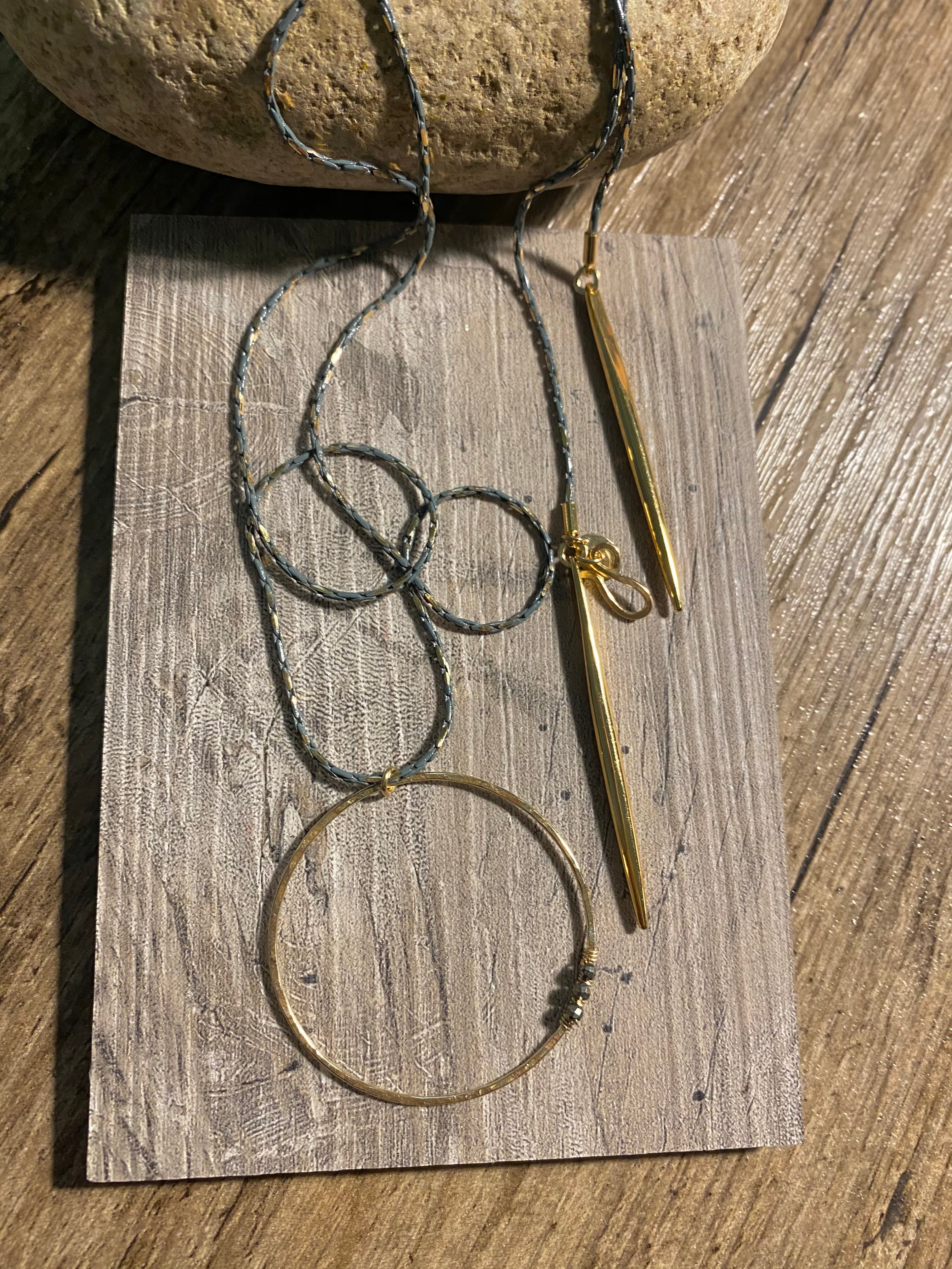 Steel & Spiked Loop Lariat
