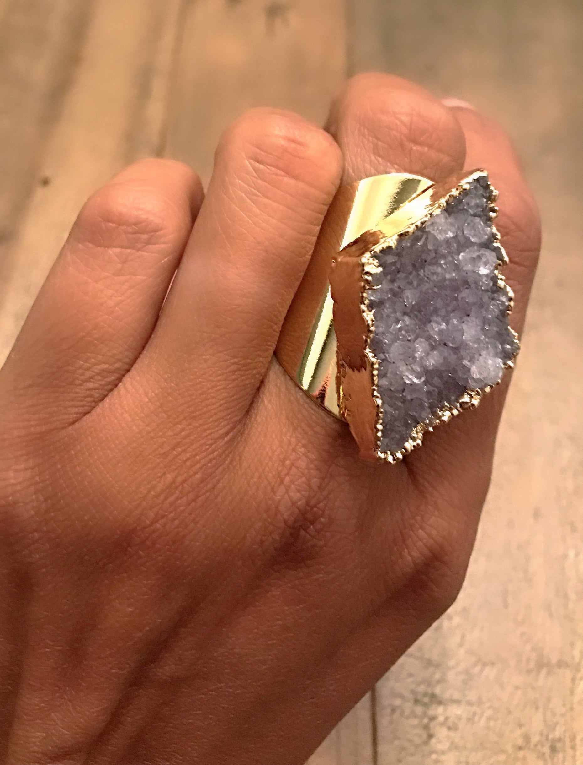 Statement Diamond Druzy Ring