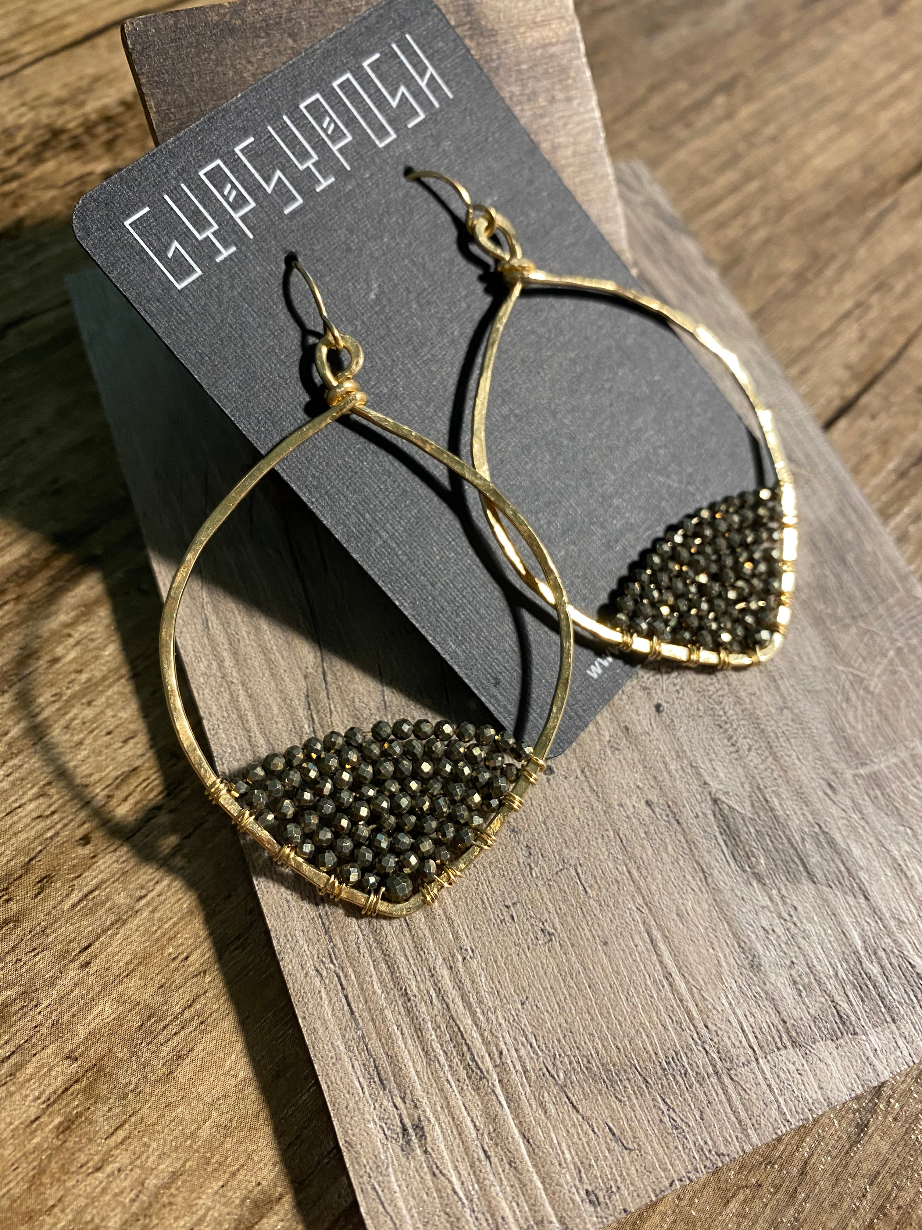 Caviar Dipped Leafed Hoops