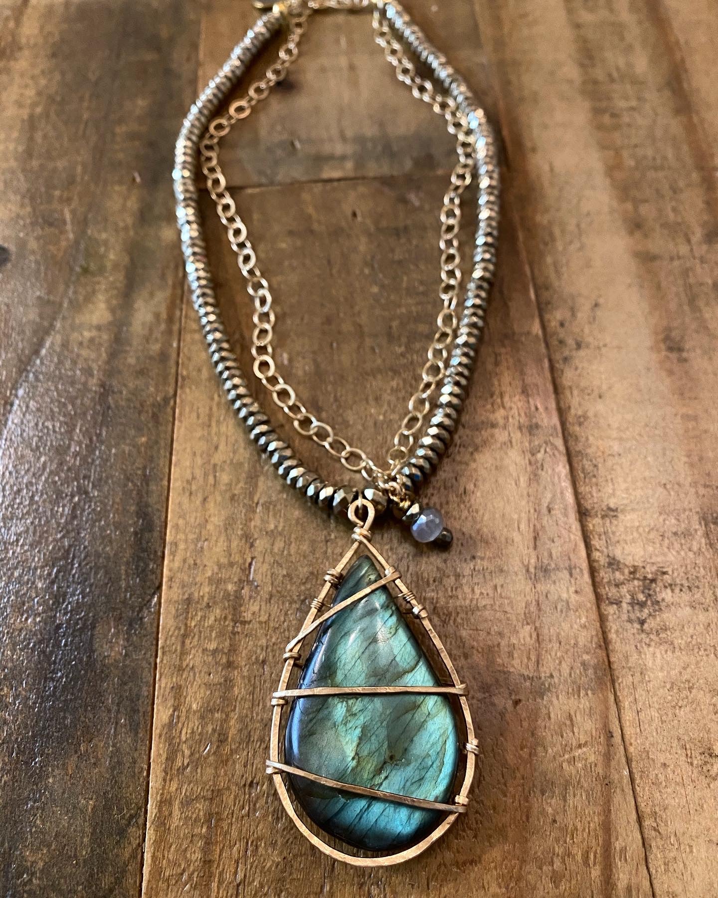 Convertible Lab N’ Moonstone Necklace