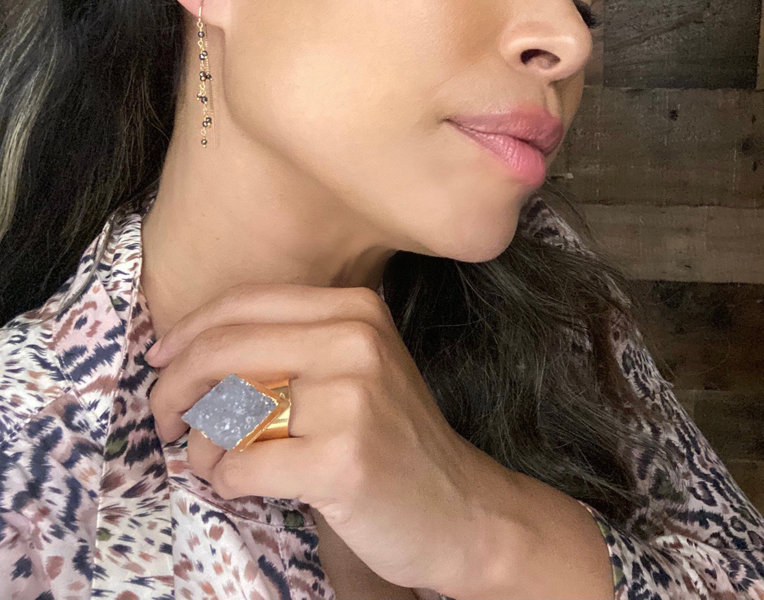 Statement Diamond Druzy Ring