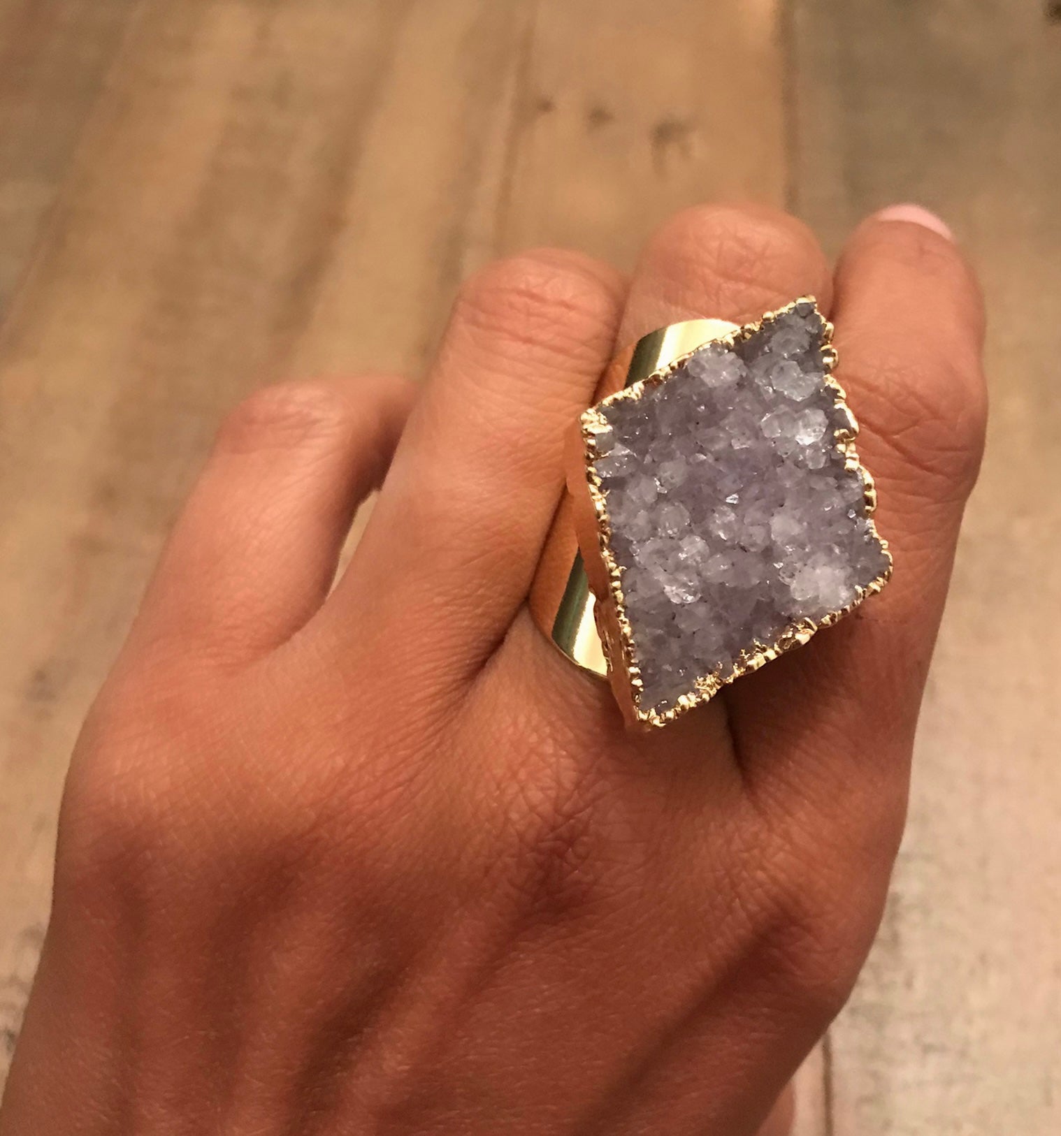 Statement Diamond Druzy Ring