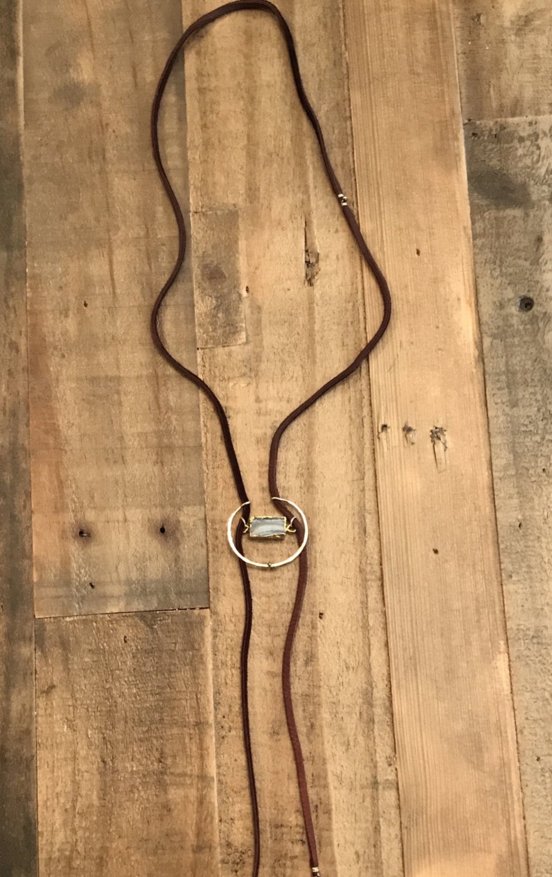 Sliding Crescent n’ Leather Neck Drape